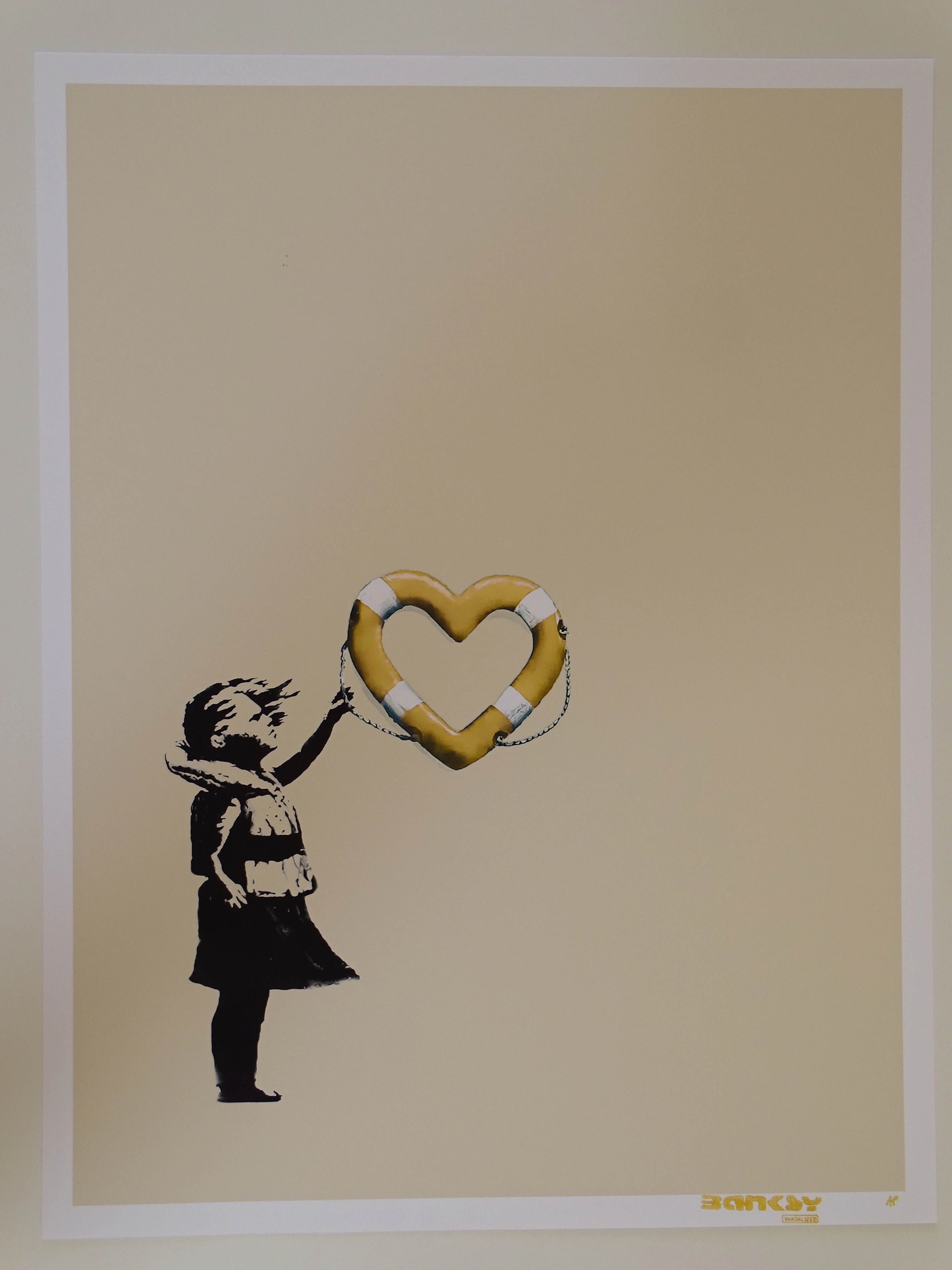 Banksy x Post Modern Vandal - Girl With Heart Shaped Float (Gold)