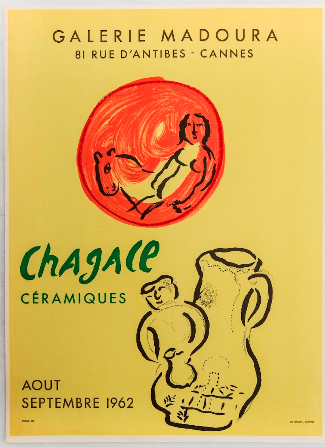 Marc CHAGALL (1887-1985) - "Céramiques", Affiche Lithographique Mourlot