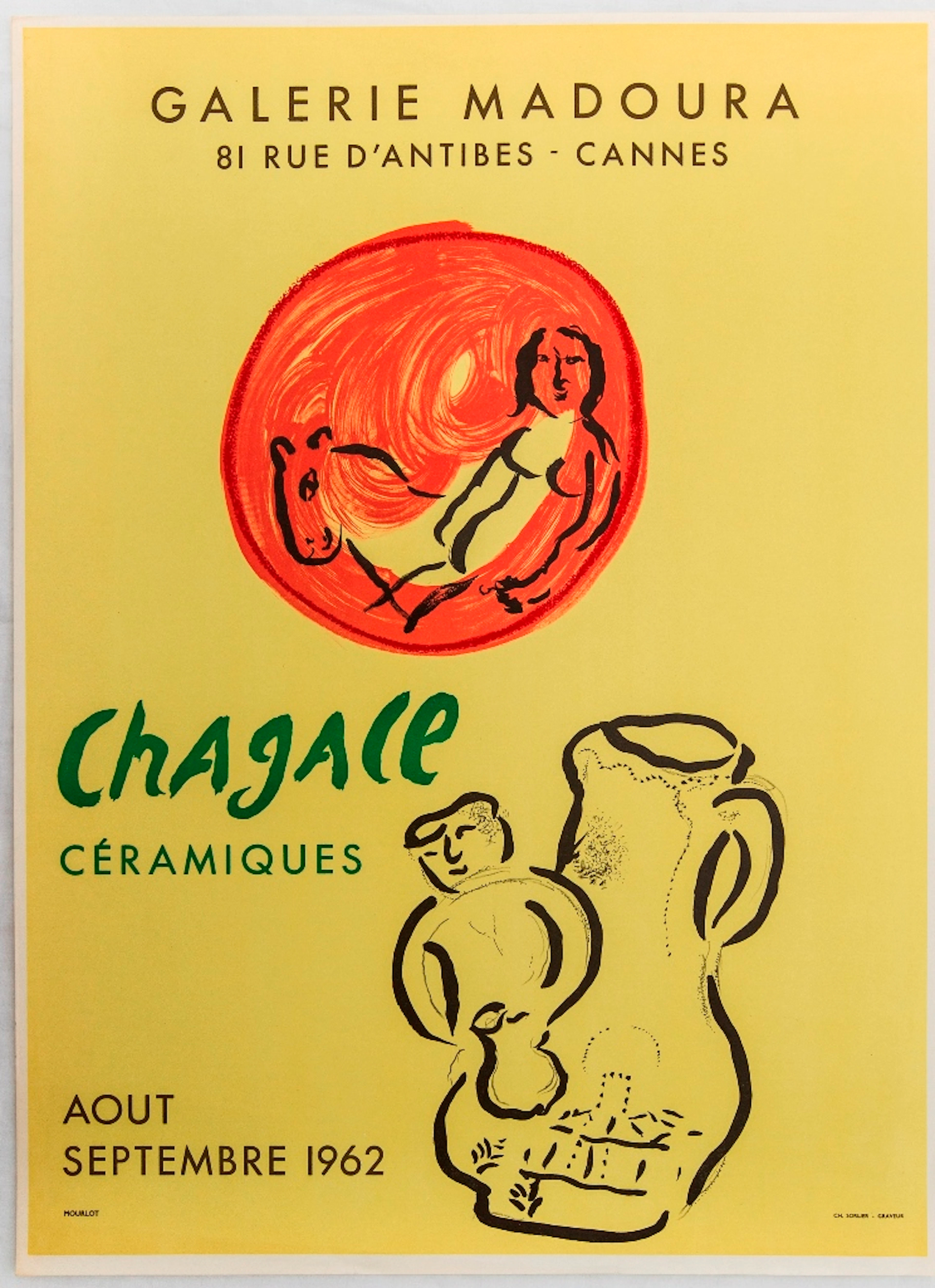 Marc CHAGALL (1887-1985) - "Céramiques", Affiche Lithographique Mourlot