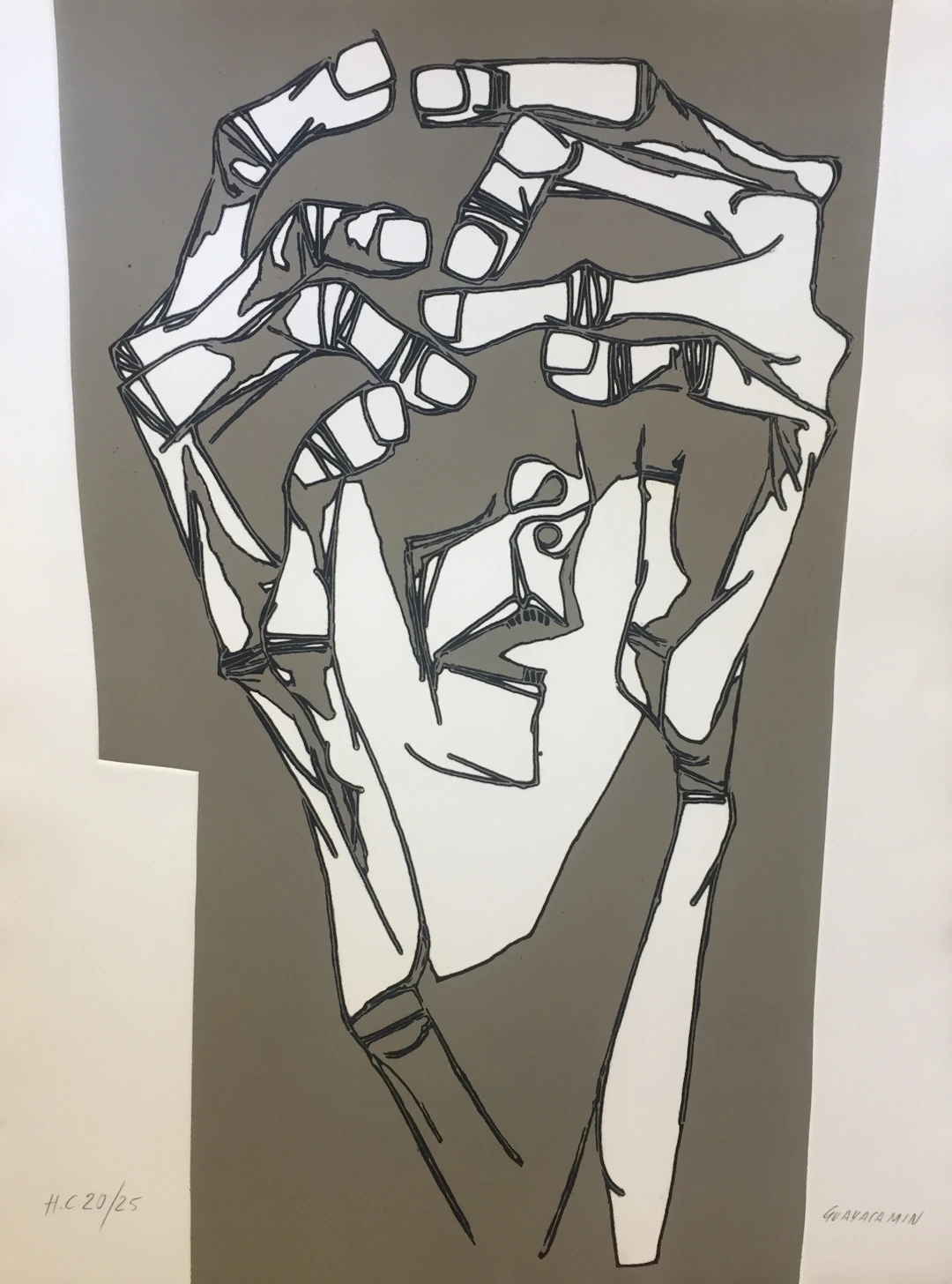 Oswaldo GUAYASAMIN - Las manos del terror, 1973 - Gravure signée au crayon