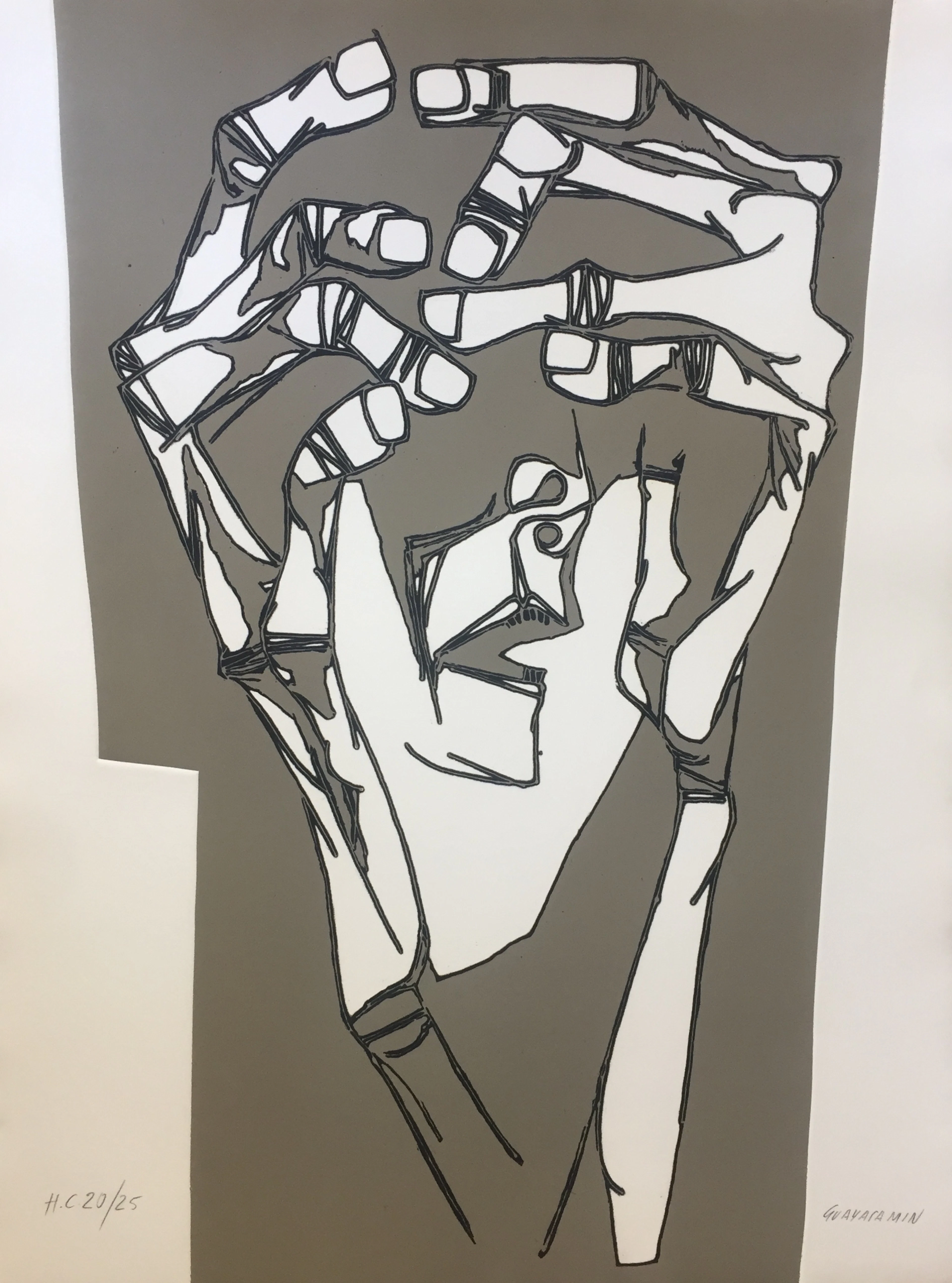 Oswaldo GUAYASAMIN - Las manos del terror, 1973 - Gravure signée au crayon