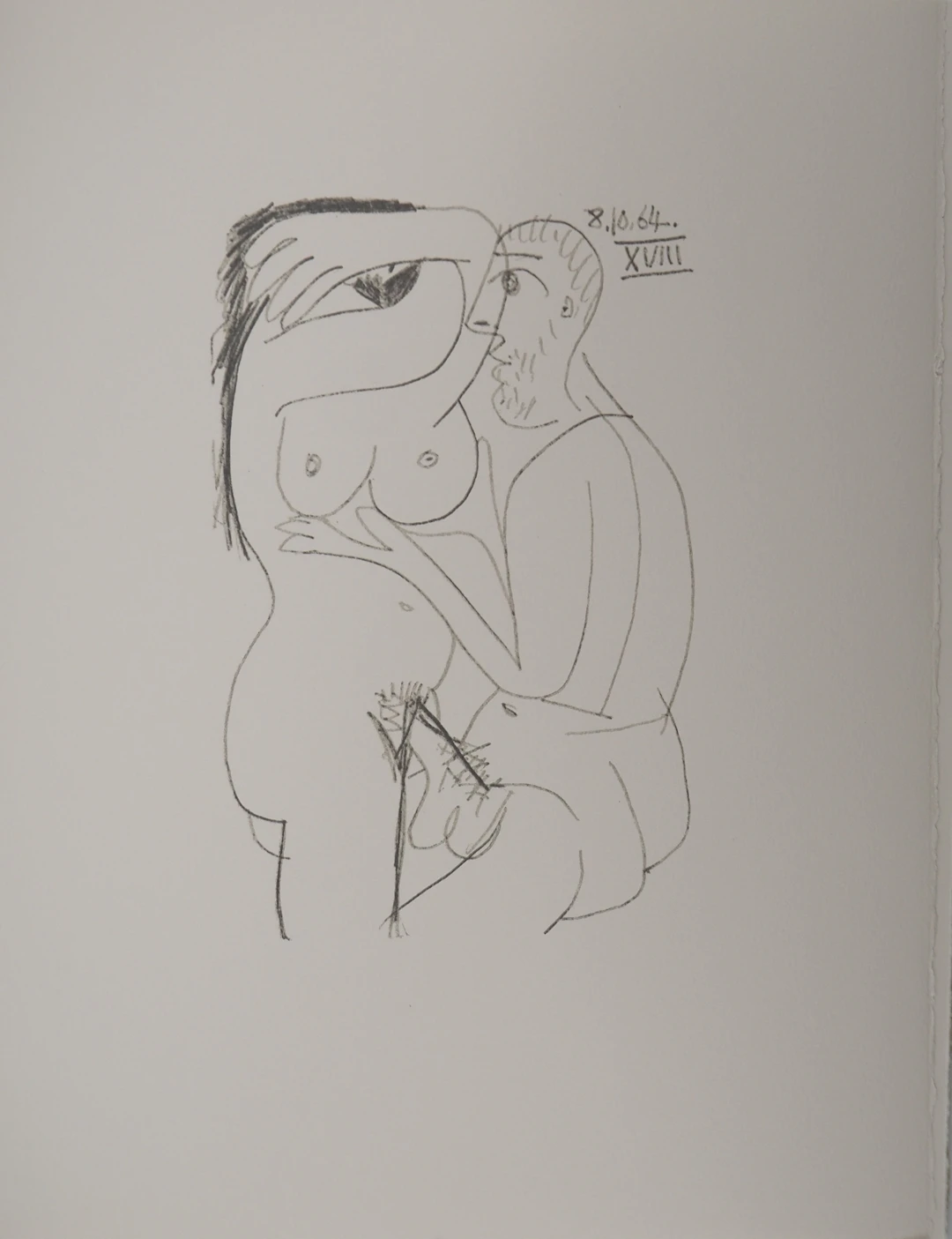Pablo PICASSO : Le Goût du Bonheur, Preuve d’amour, Lithographie