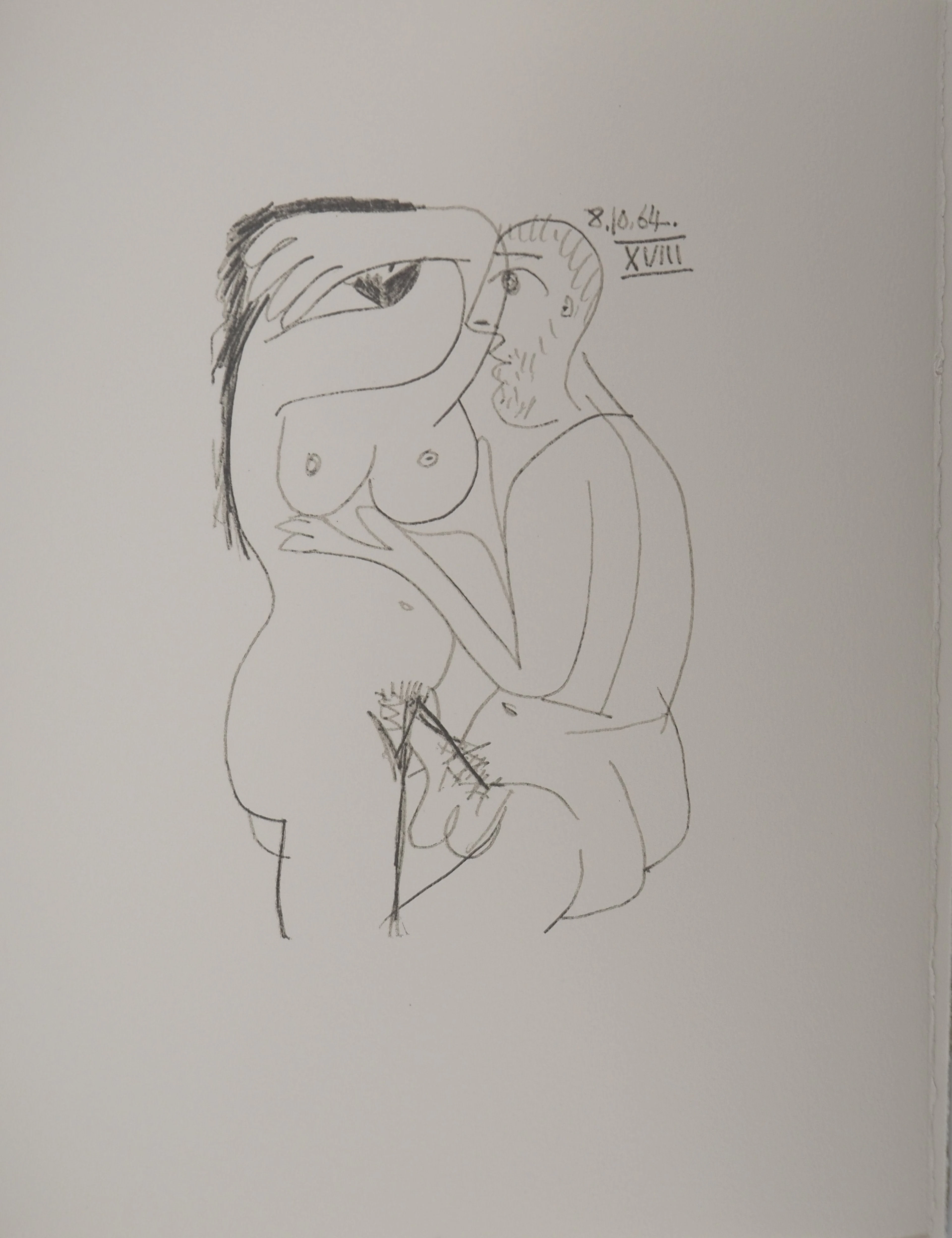 Pablo PICASSO : Le Goût du Bonheur, Preuve d’amour, Lithographie