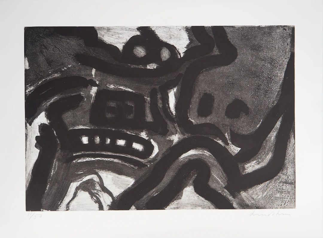 Bengt LINDSTROM : Symboles abstraits, Gravure originale signée