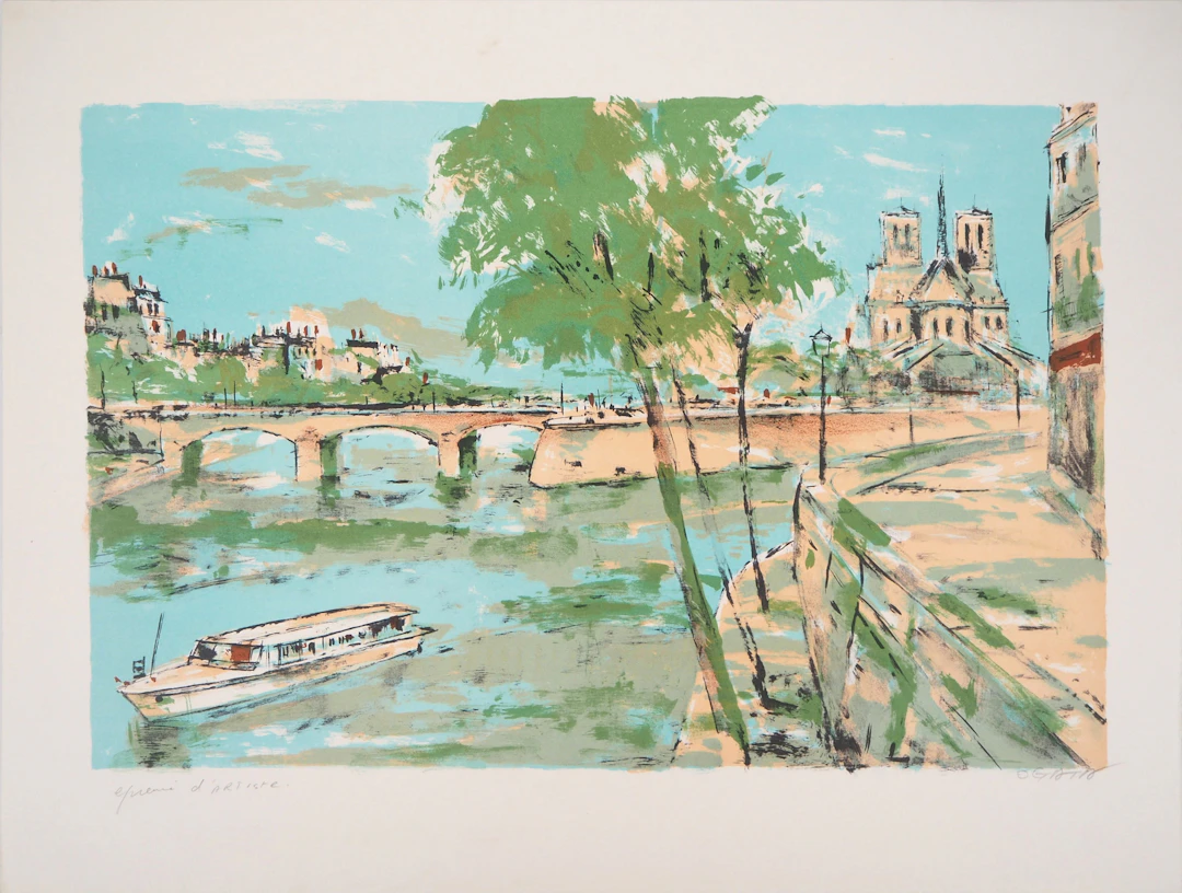 Kazunari OGATA : Paris - Lithographie originale signée