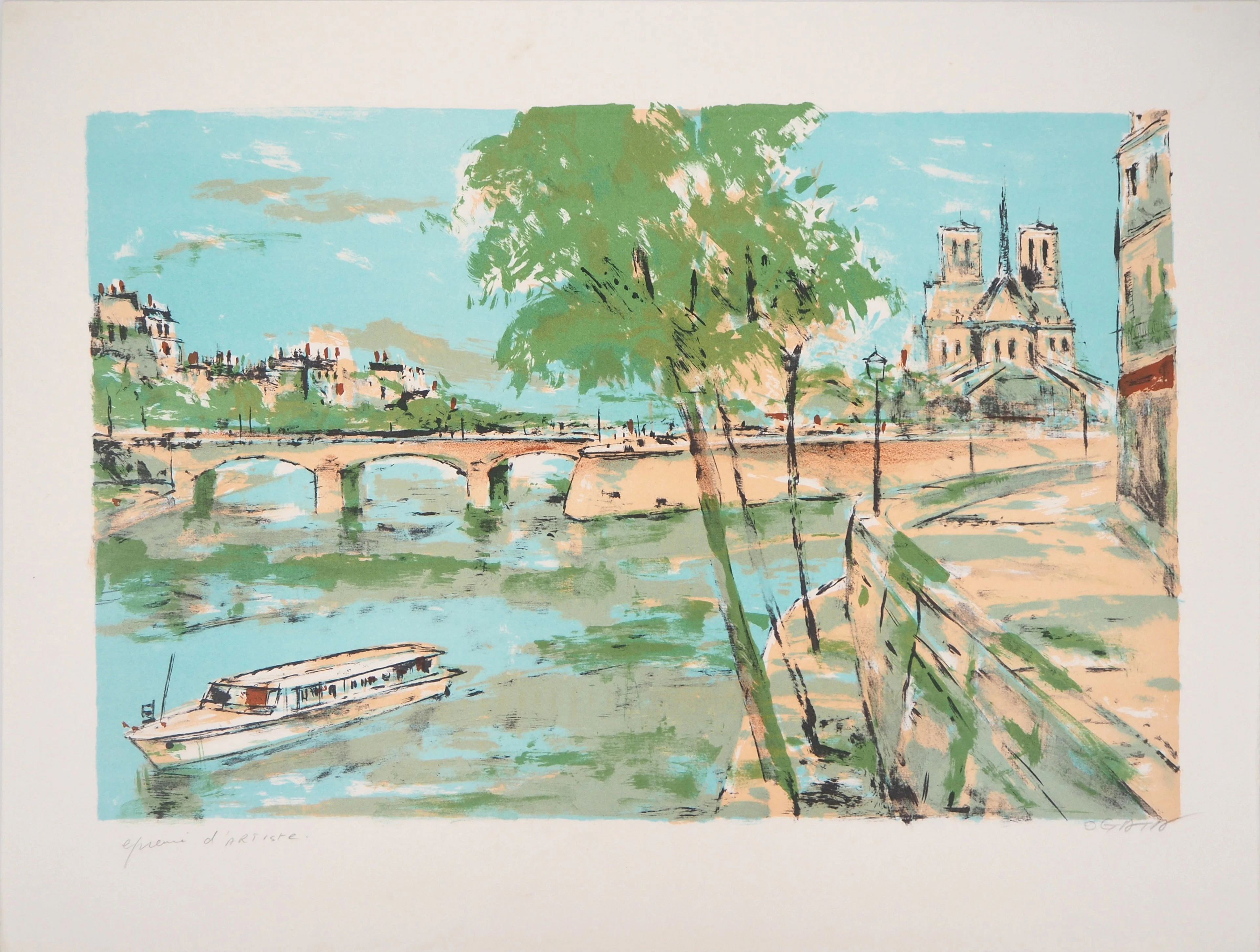 Kazunari OGATA : Paris - Lithographie originale signée