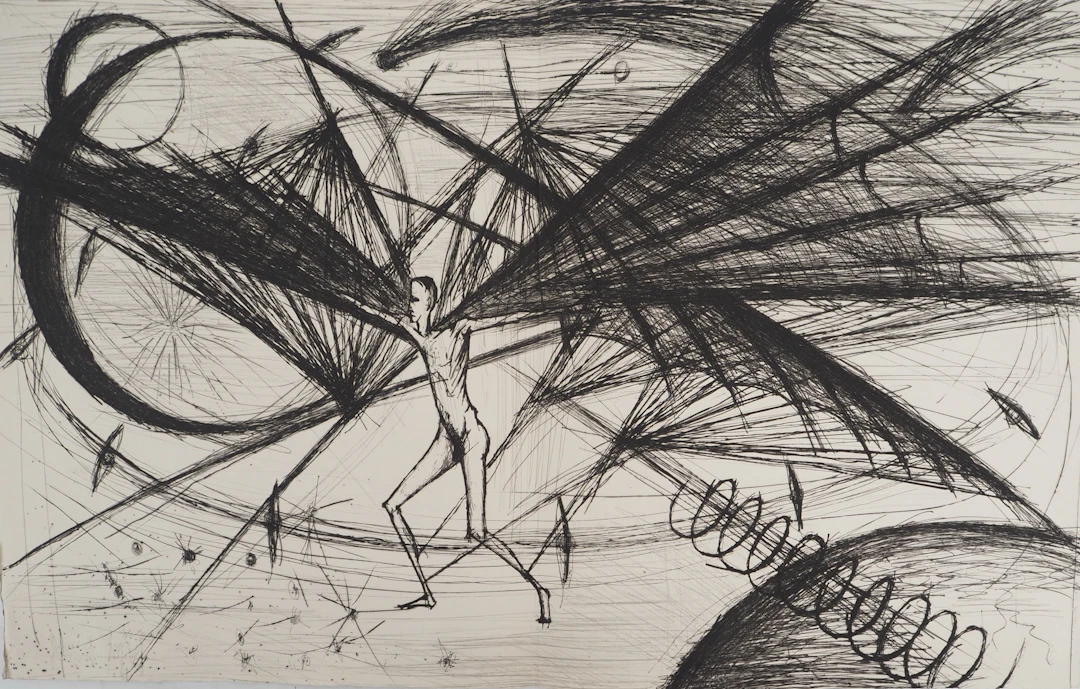 Bernard BUFFET : La machine pour aller dans la Lune, Gravure originale