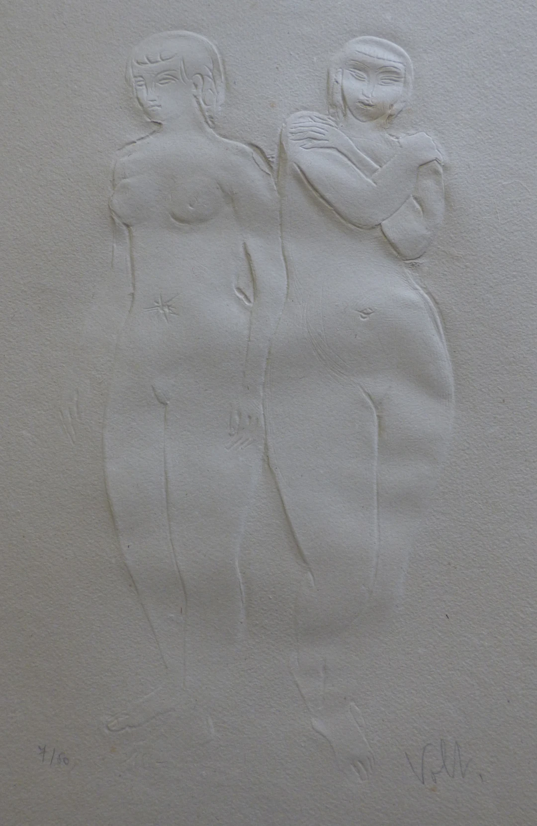 Antoniucci VOLTI - Deux femmes nues - Gaufrage signé au crayon