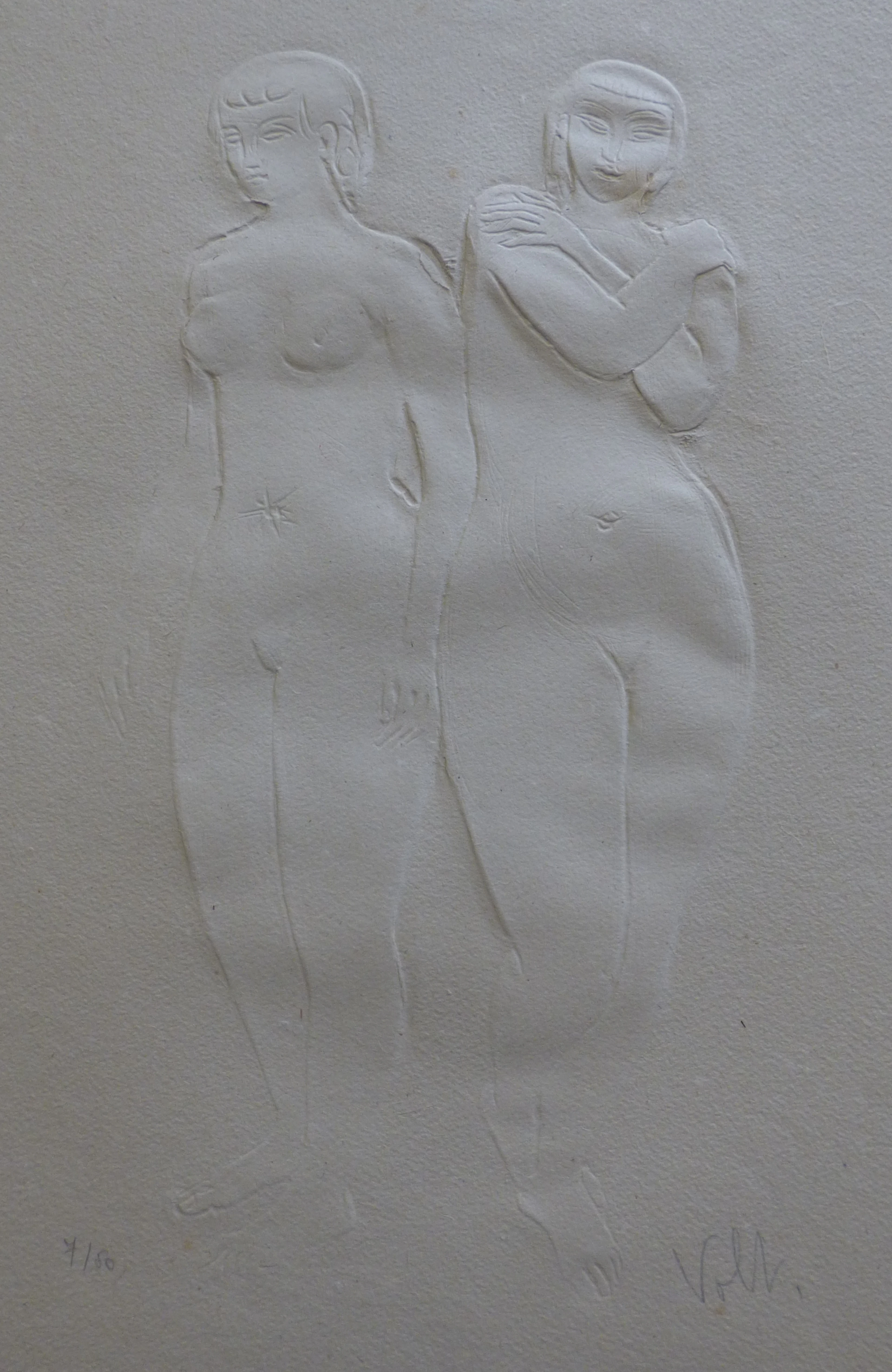 Antoniucci VOLTI - Deux femmes nues - Gaufrage signé au crayon