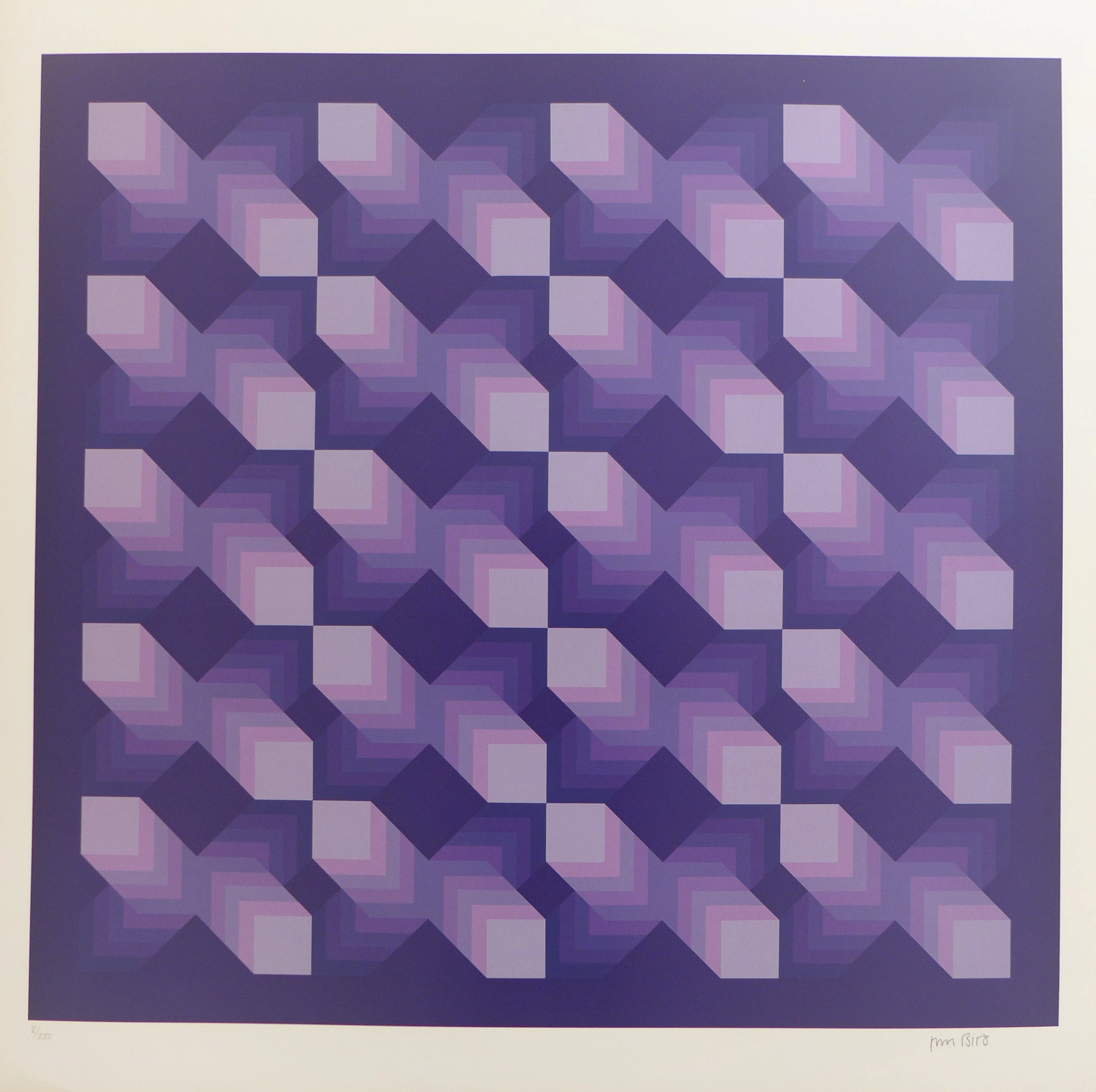 Jim BIRD - Tribute to Vasarely 17, 1972 - Photolithographie sur papier