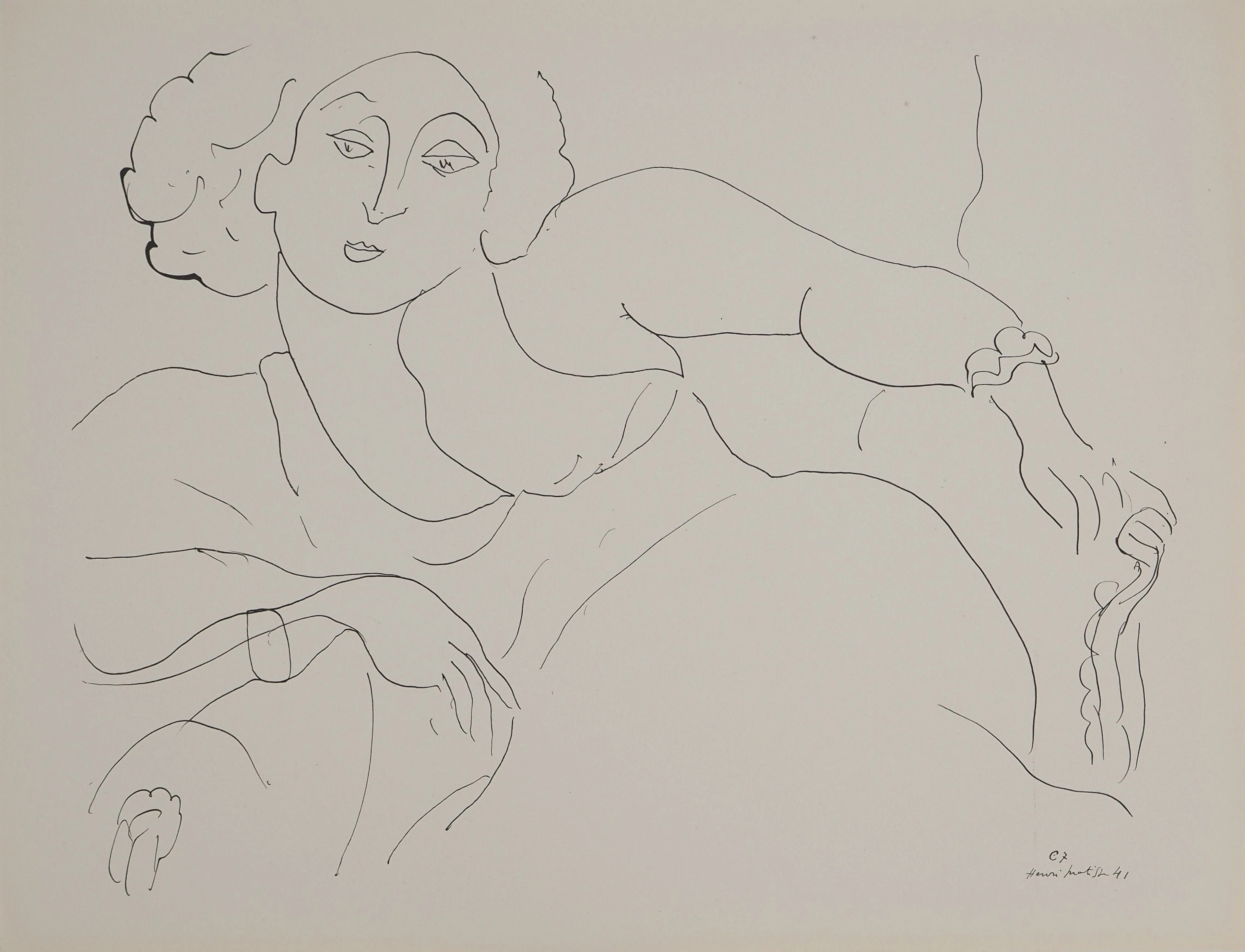 Henri MATISSE : Sourire en coin, Lithographie signée