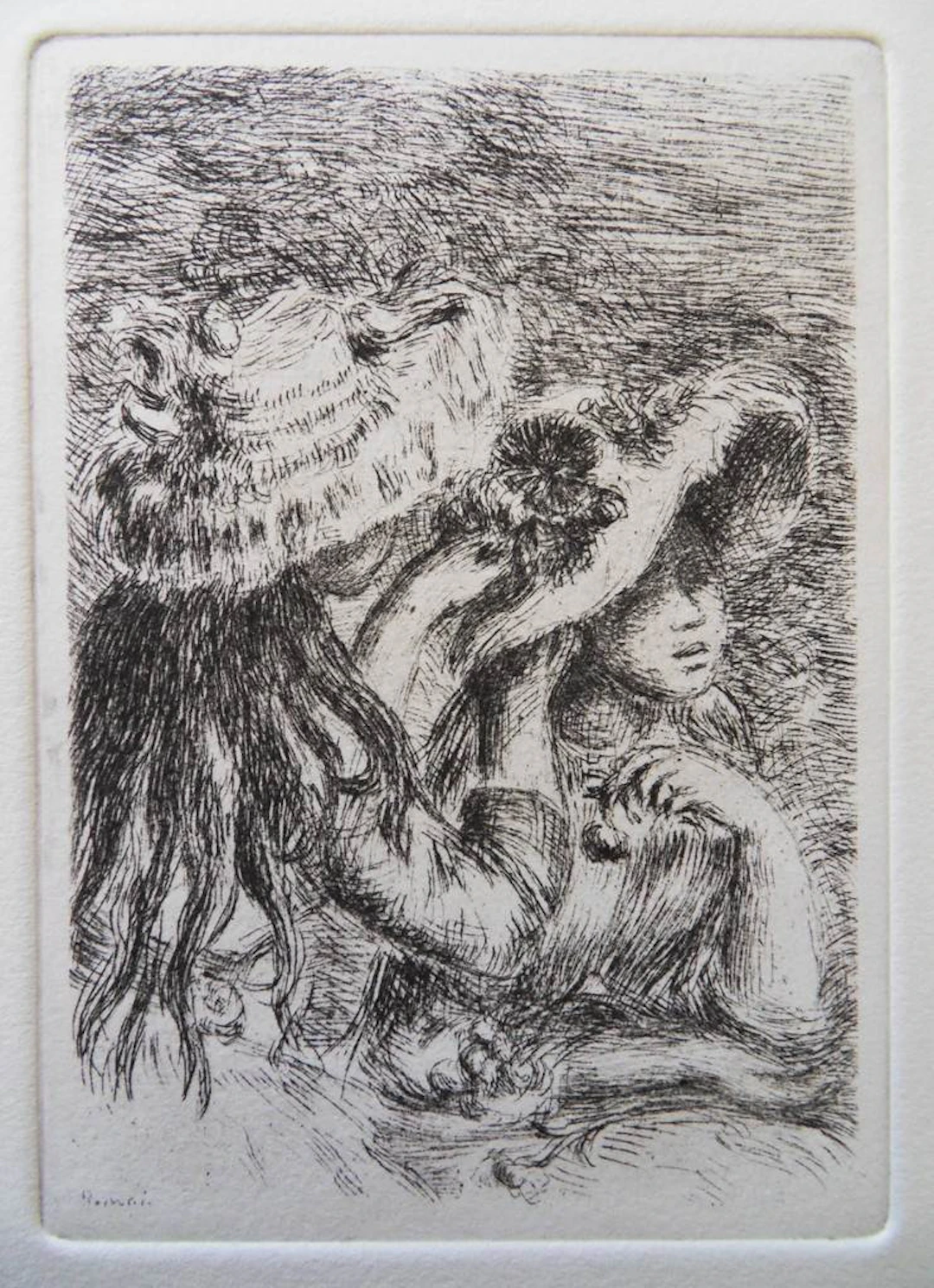 Pierre-Auguste RENOIR - Le chapeau épinglé, c.1950, Eau forte signée