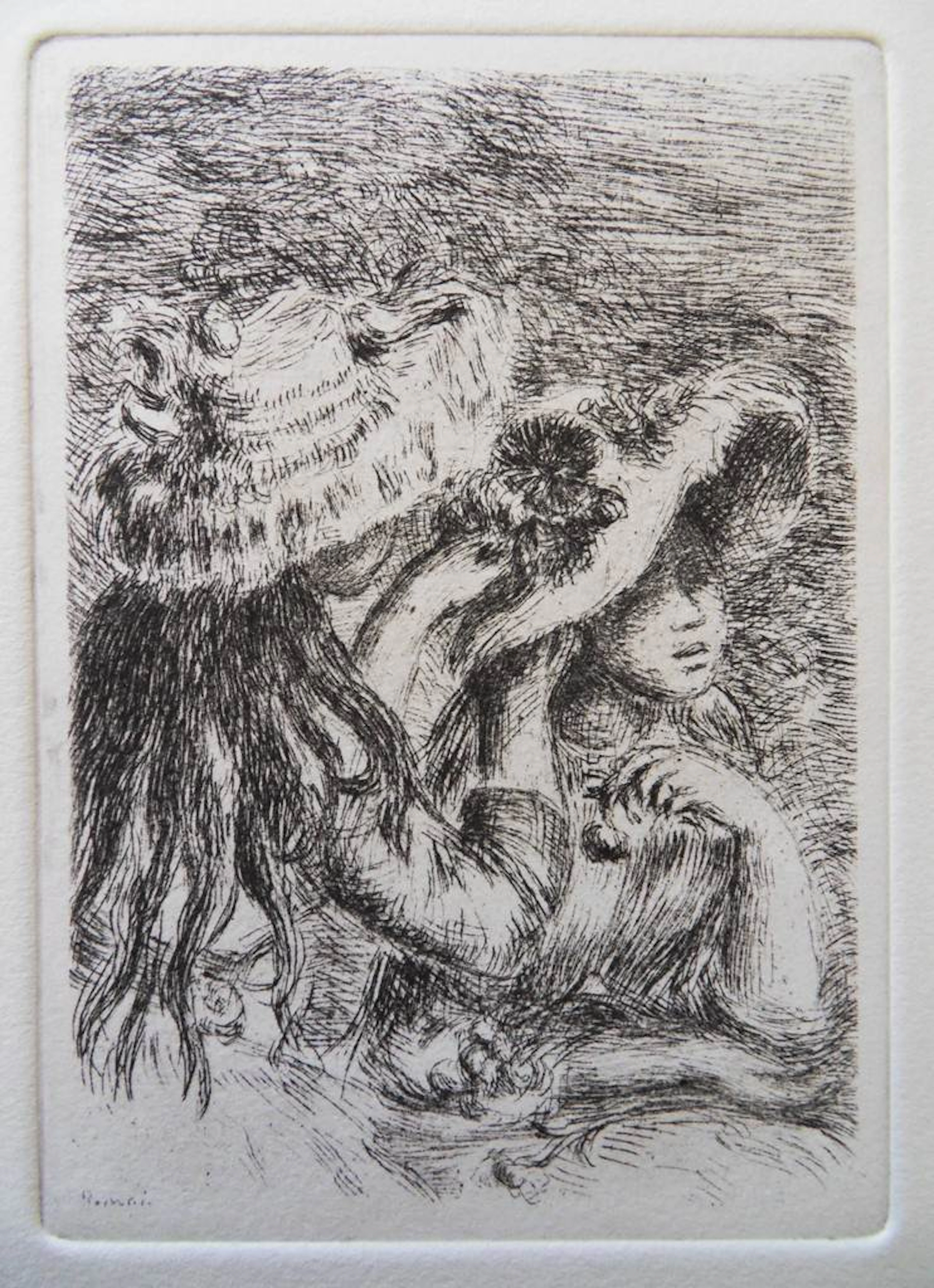 Pierre-Auguste RENOIR - Le chapeau épinglé, c.1950, Eau forte signée