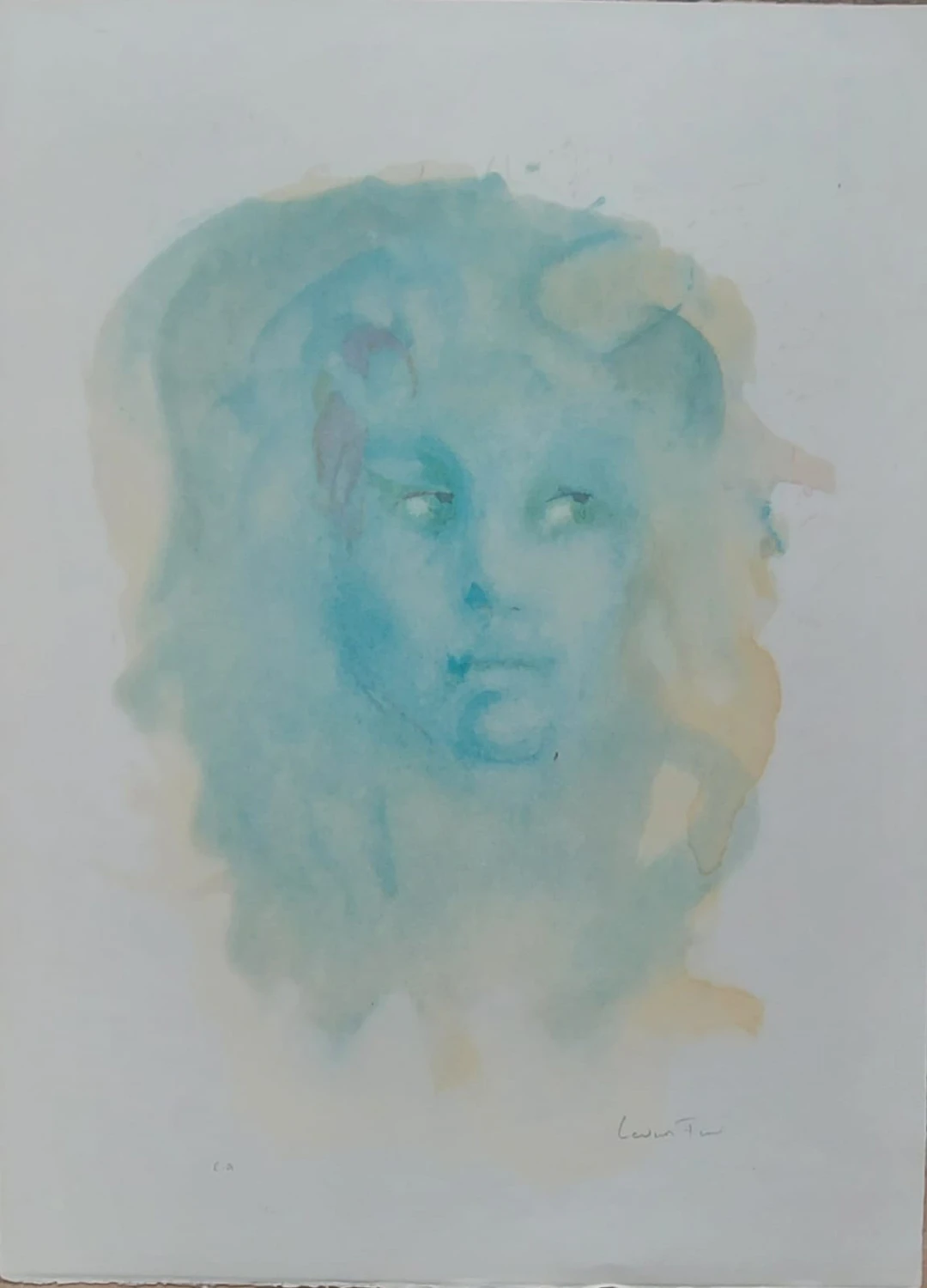 Leonor Fini - Visage bleu - Lithographie signée au crayon