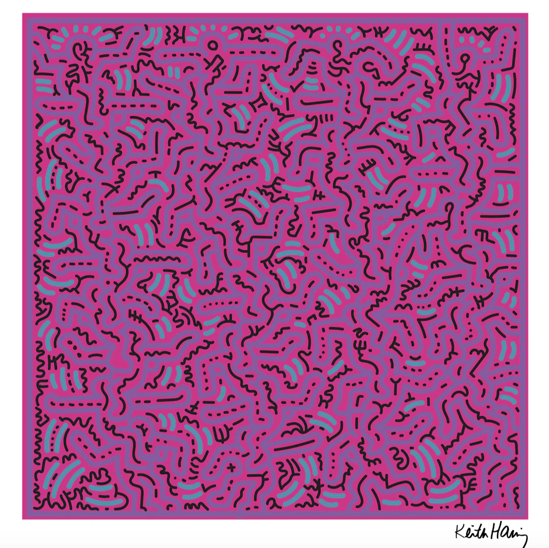 Keith HARING (d’après) - Dancing people Purple - Sérigraphie