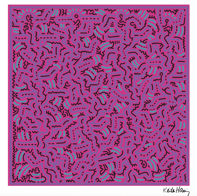Keith HARING (d’après) - Dancing people Purple - Sérigraphie