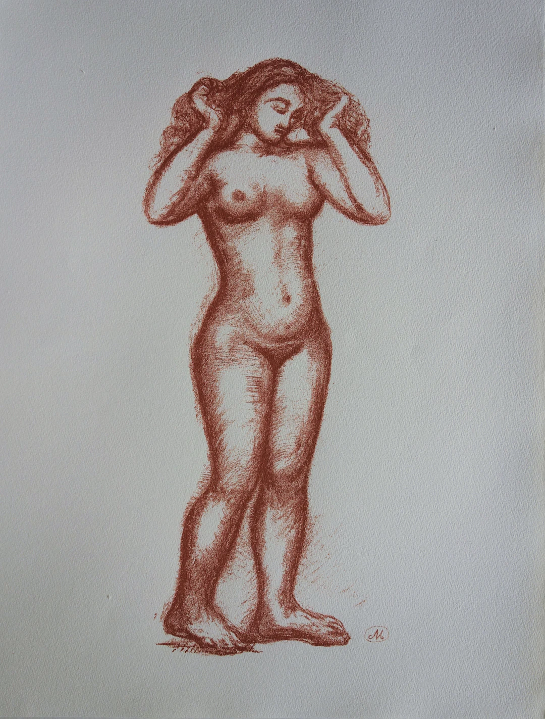 Aristide MAILLOL (d’après) - Modèle attachant ses cheveux - Lithographie