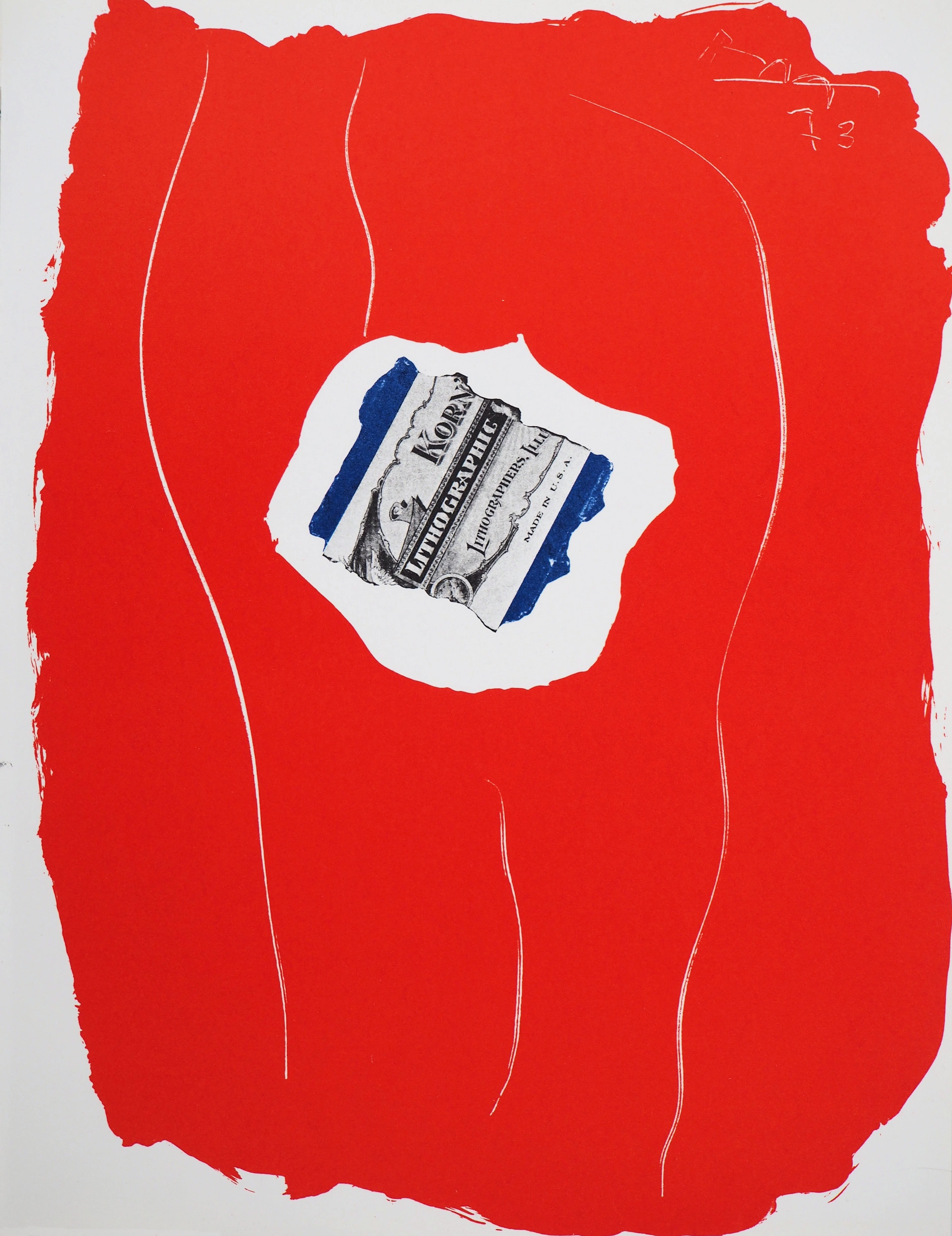 Robert MOTHERWELL : Composition rouge - Lithographie originale