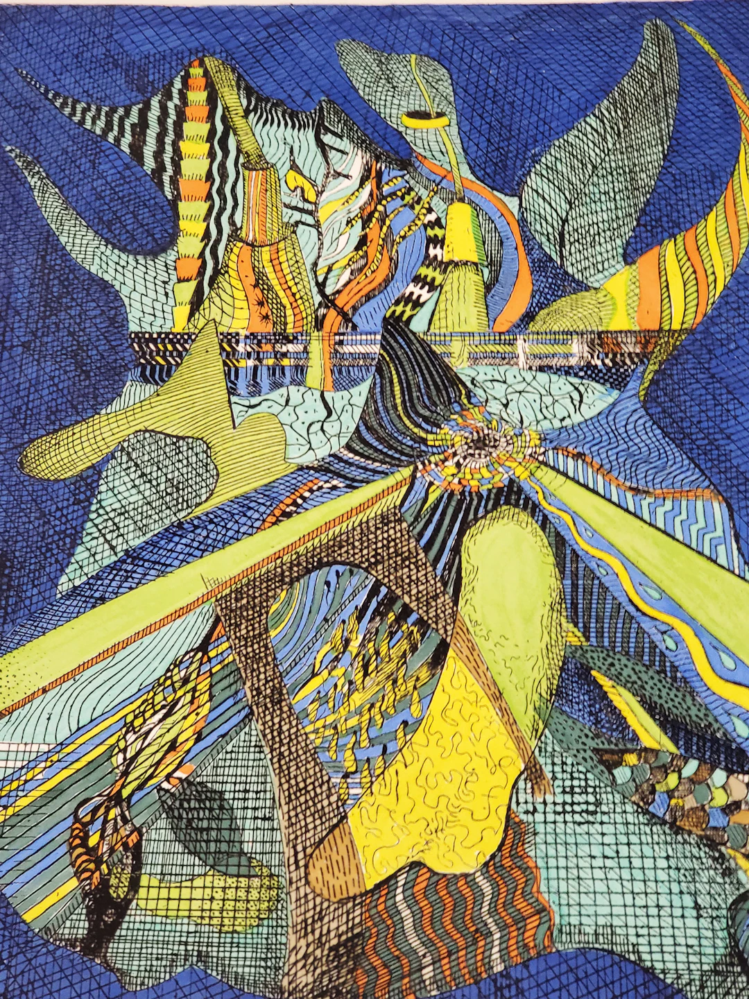 Everett Ball , Dream Tower in the Night, lithographie rehaussée à
