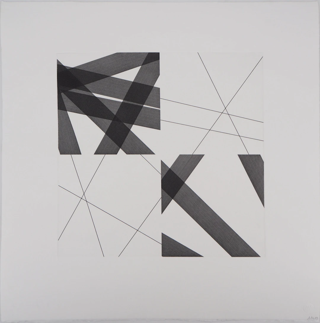 François MORELLET - Abstraction géométrique, 2006 - Gravure originale