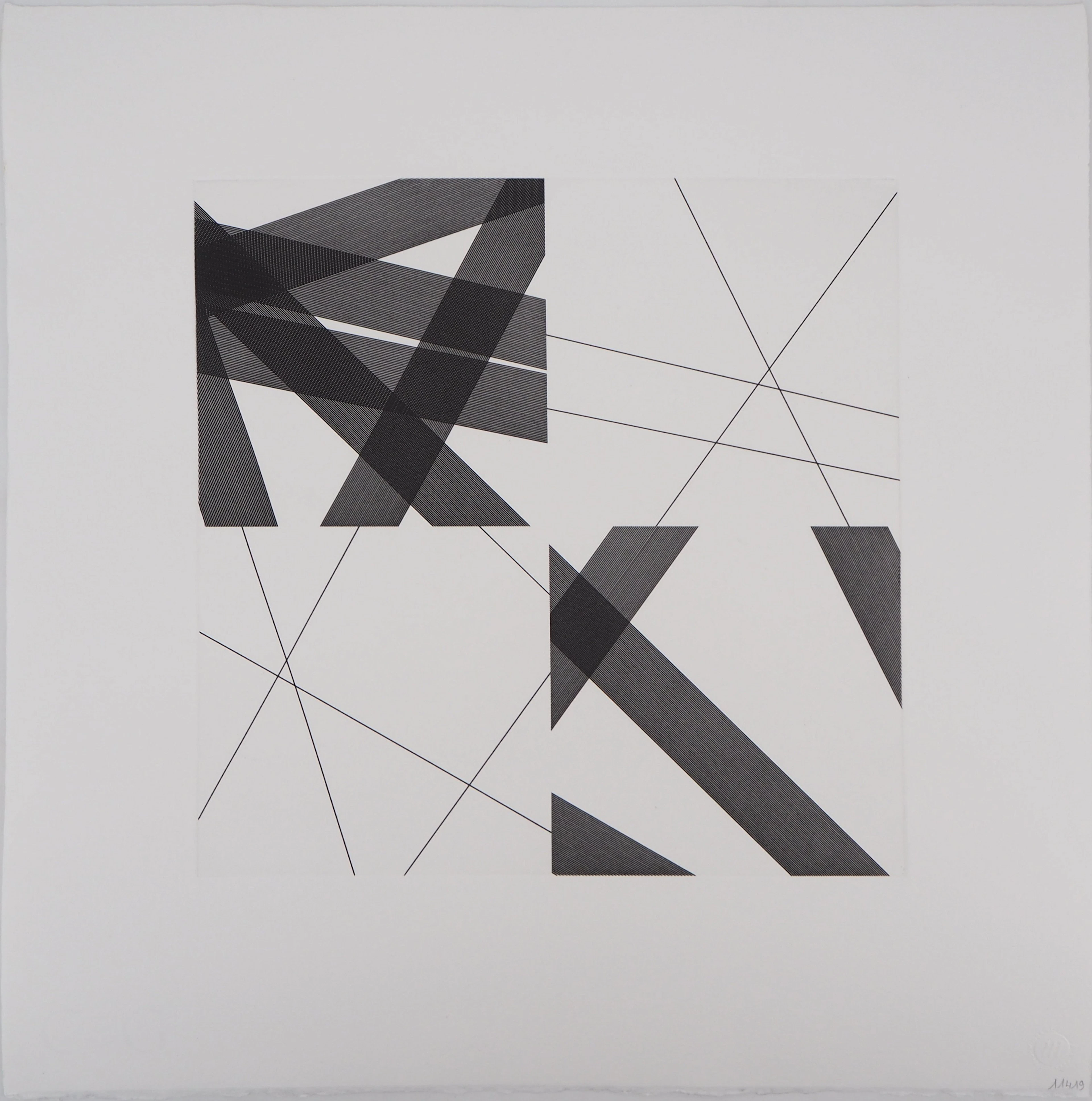 François MORELLET - Abstraction géométrique, 2006 - Gravure originale