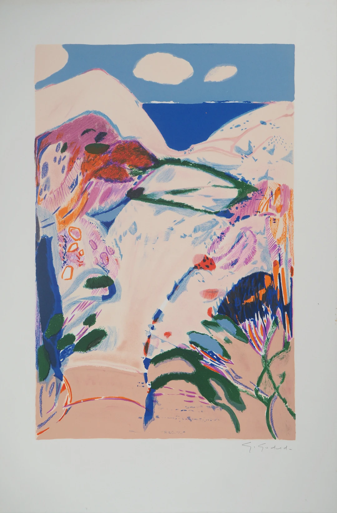 Gabriel GODARD : La forêt fauve - Lithographie originale signée