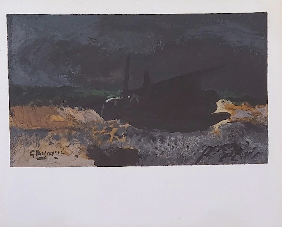 Georges Braque - Barque sur les galets - Lithographie