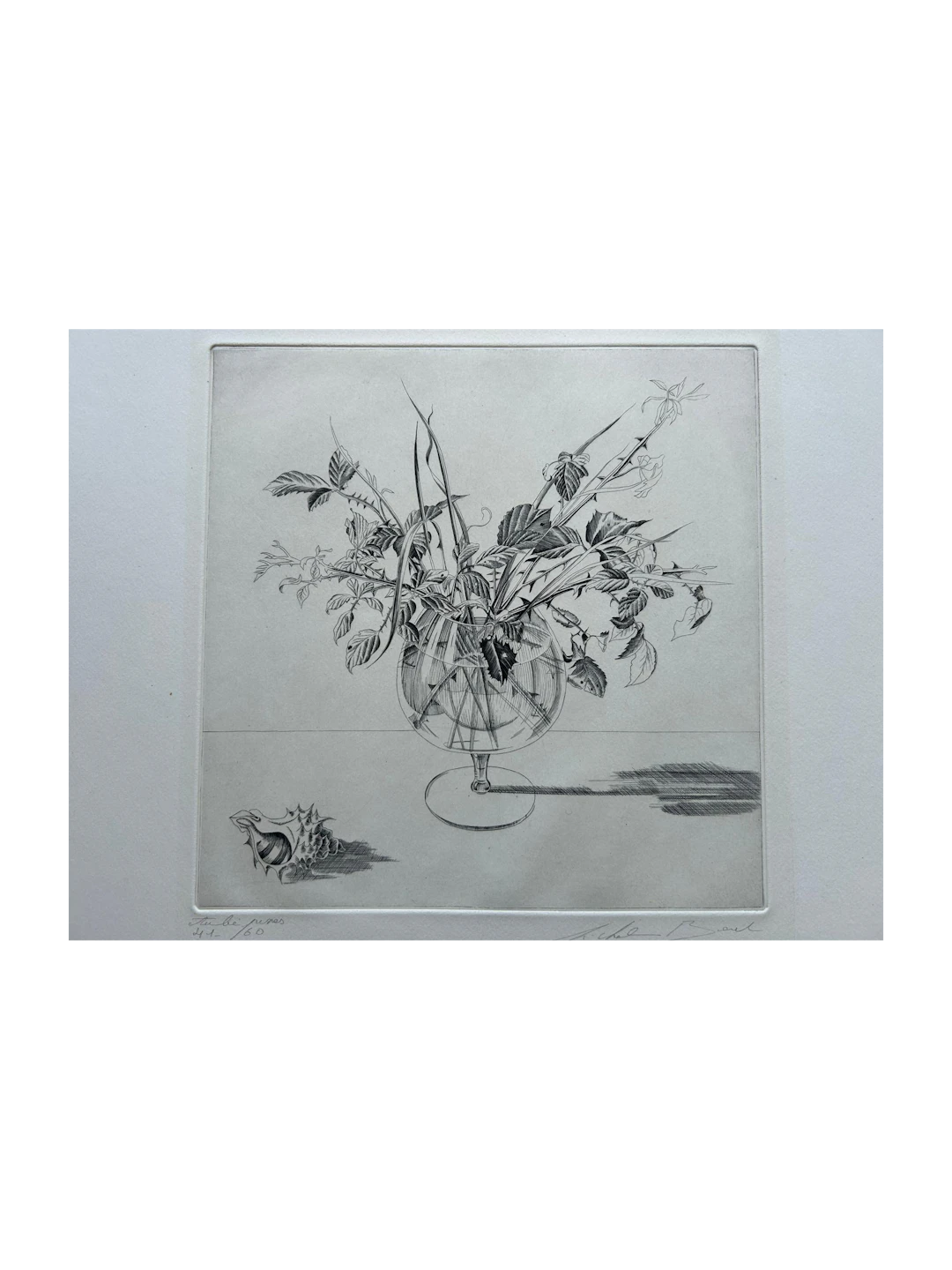 Michel Beret - Aubépines - Gravure originale signée et titrée