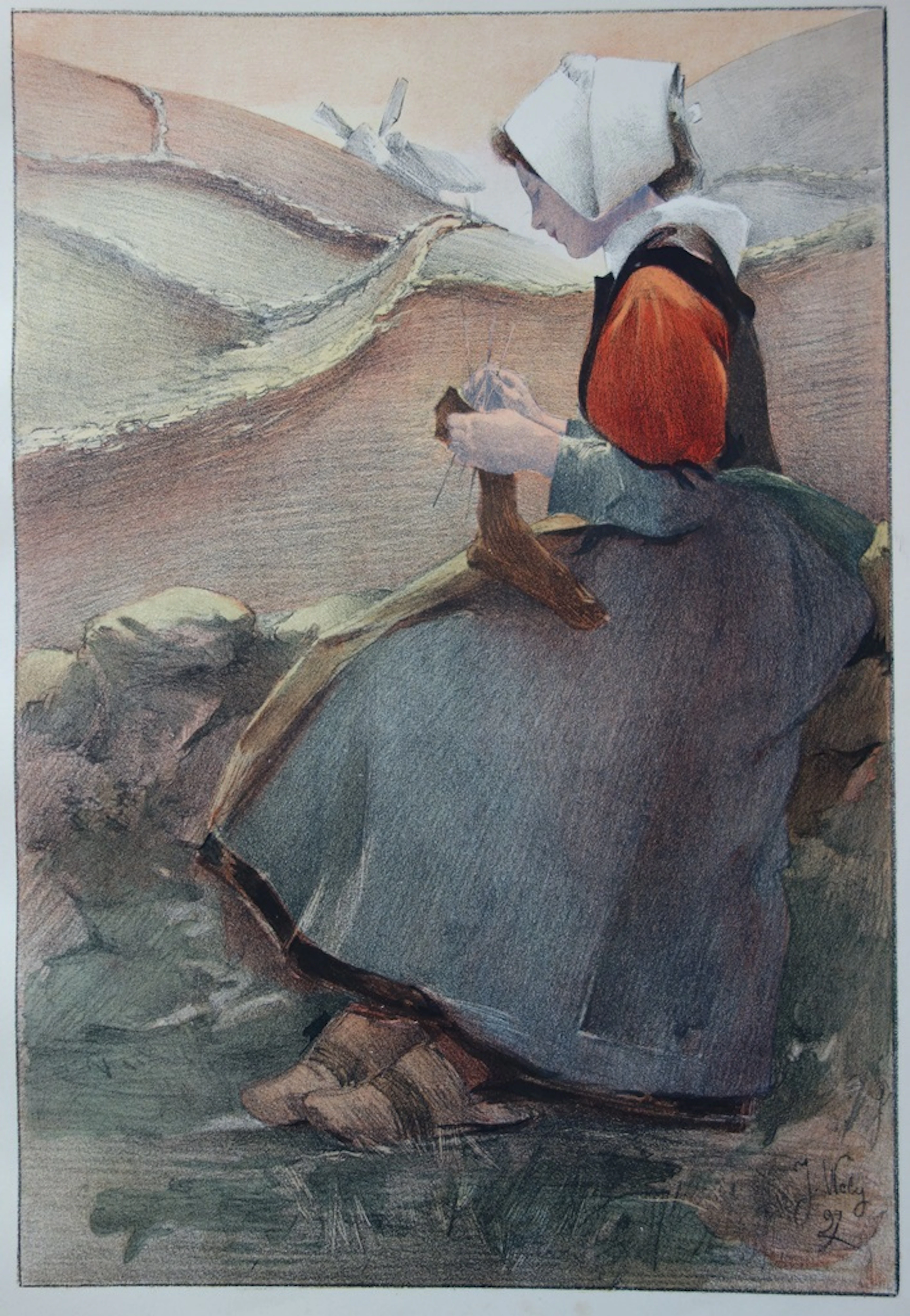 Jacques Wely - Fleur de Lande, 1897, Lithographie originale signée