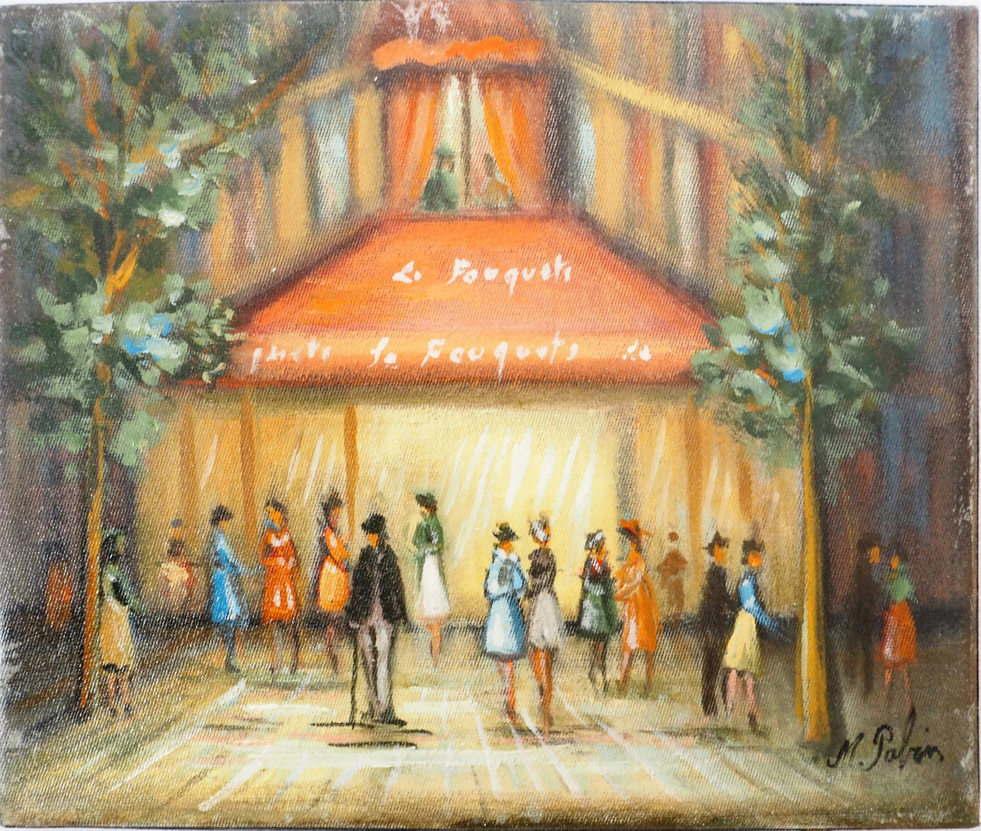 Michel PABOIS - Ambiance parisienne : Le restaurant le Fouquet - Huile
