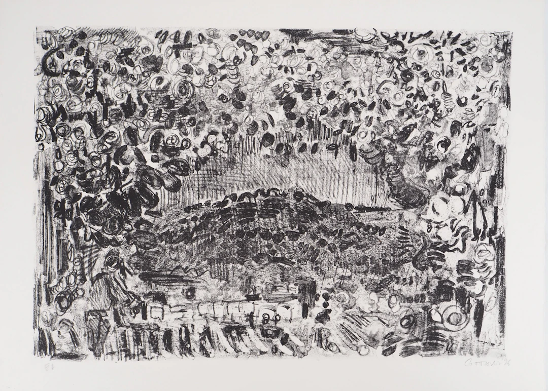 André COTTAVOZ - Fête et foule en ébullition à Vallauris, vers 1976