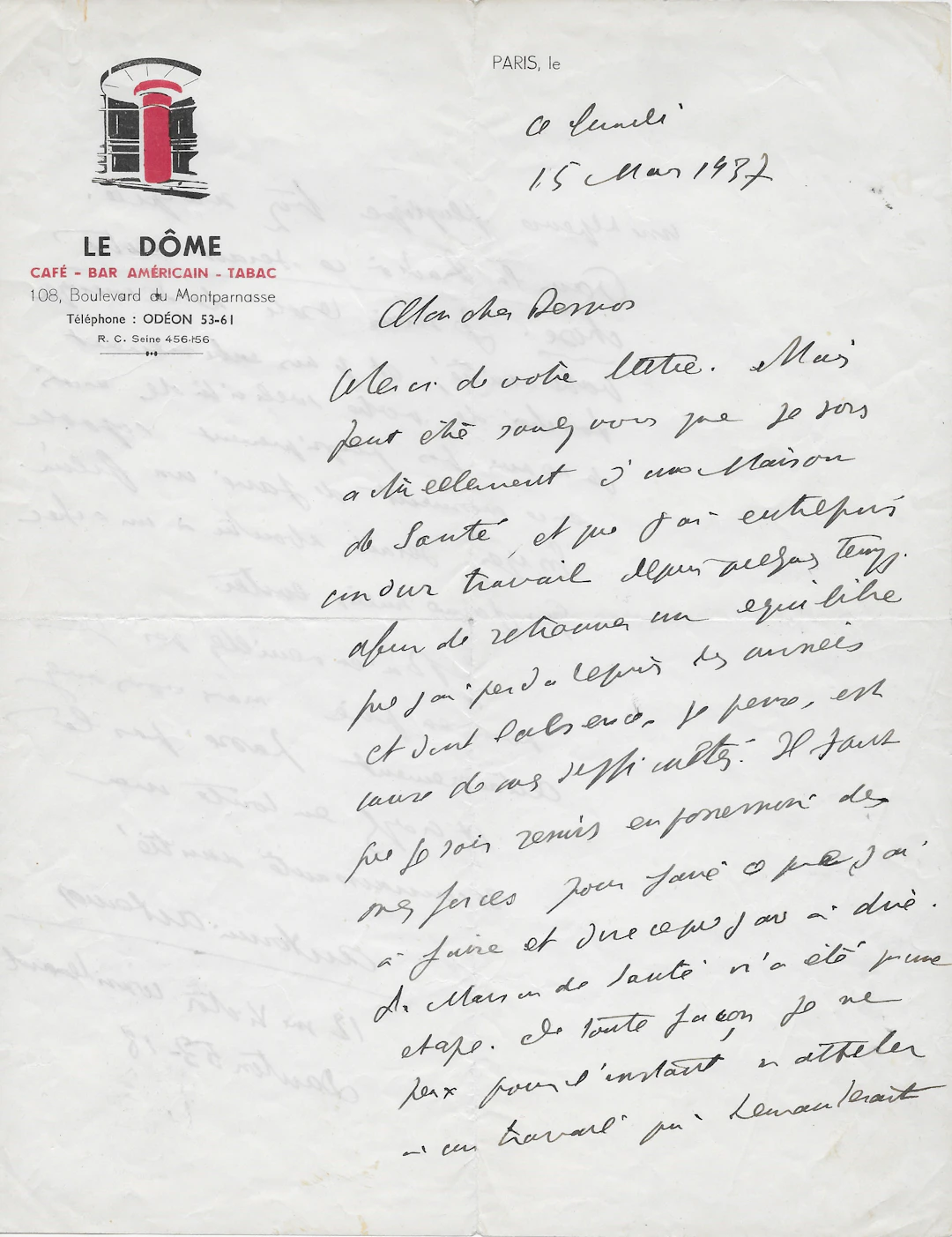 Antonin ARTAUD - Lettre autographe signée