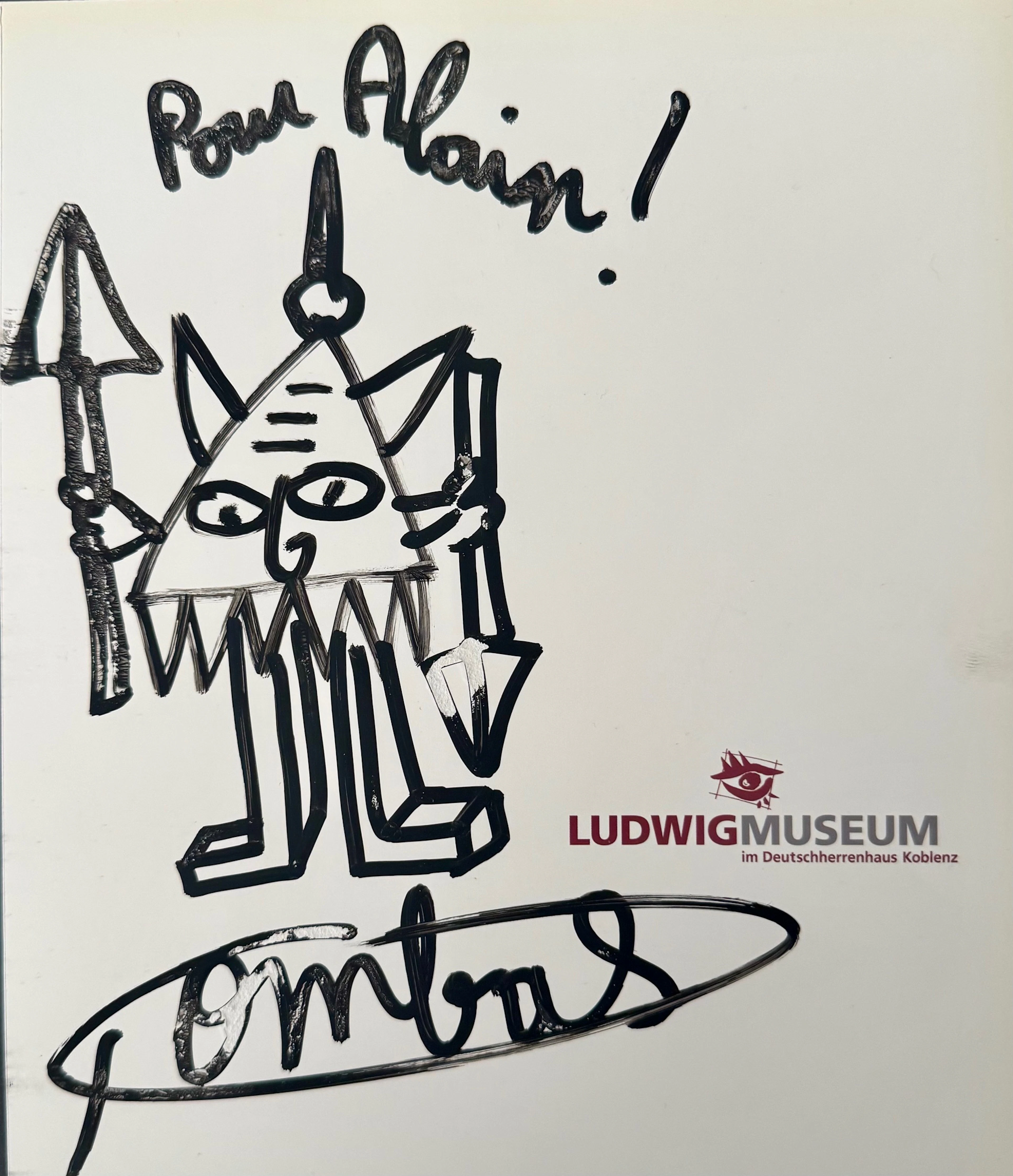 Robert Combas - Guerrier - 2008 - Dessin dédicacé au feutre - Signé