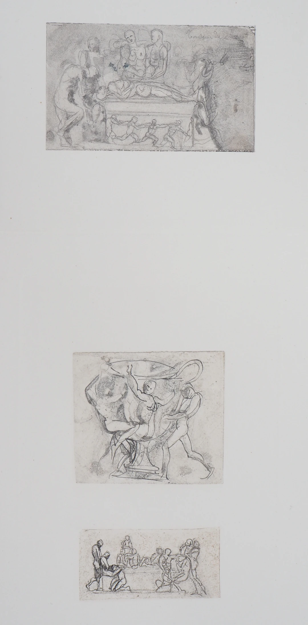 Auguste RODIN : Vénus, étude de vase et bas, relief, Gravure