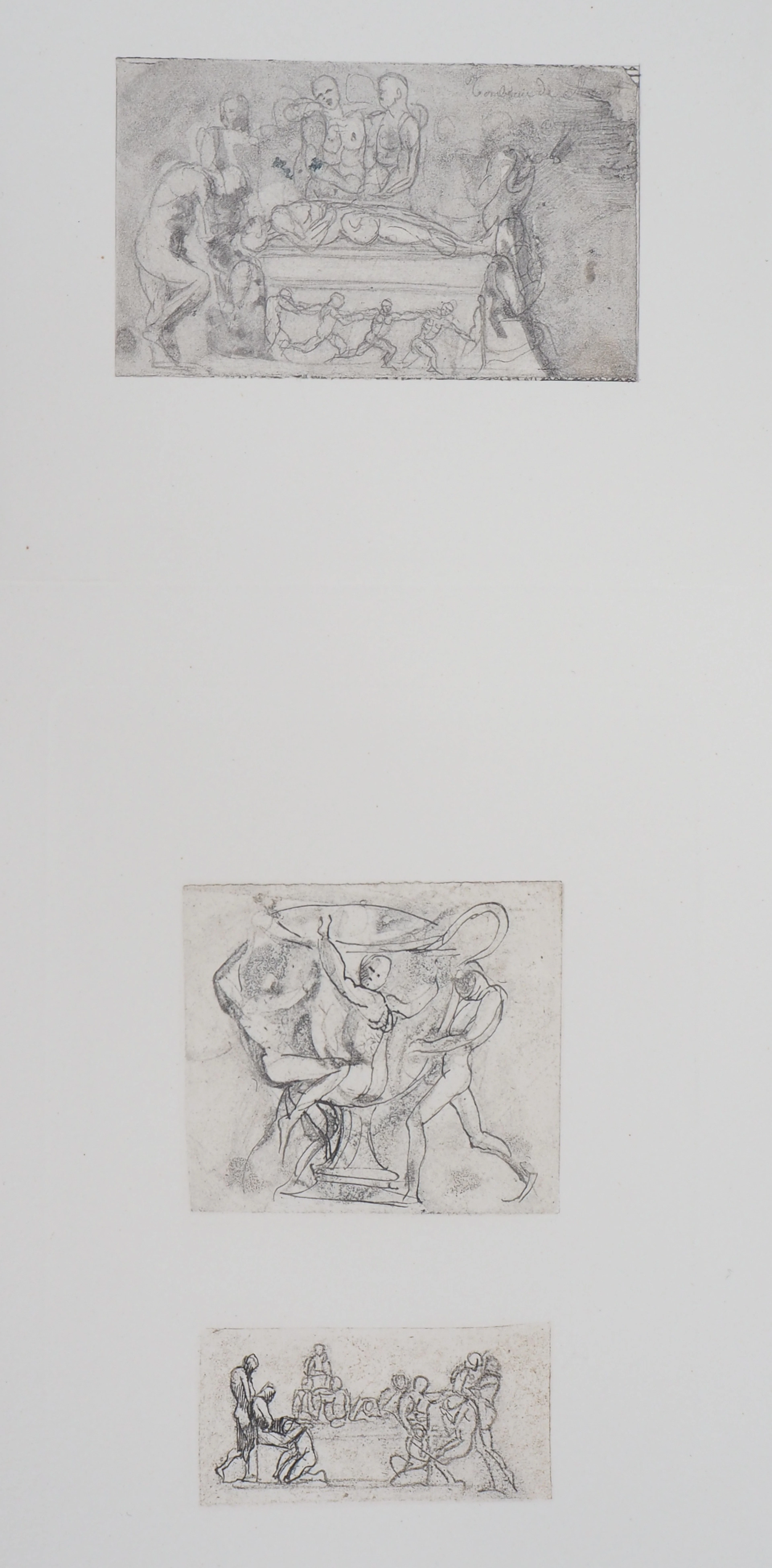 Auguste RODIN : Vénus, étude de vase et bas, relief, Gravure