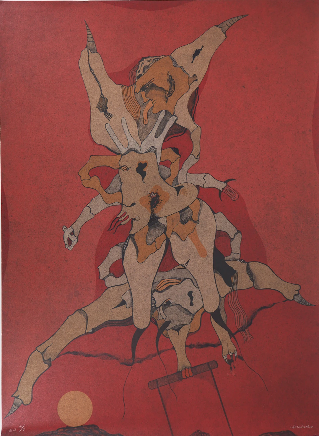 Jorge CAMACHO - Les acrobates, 1974 - Lithographie originale signée