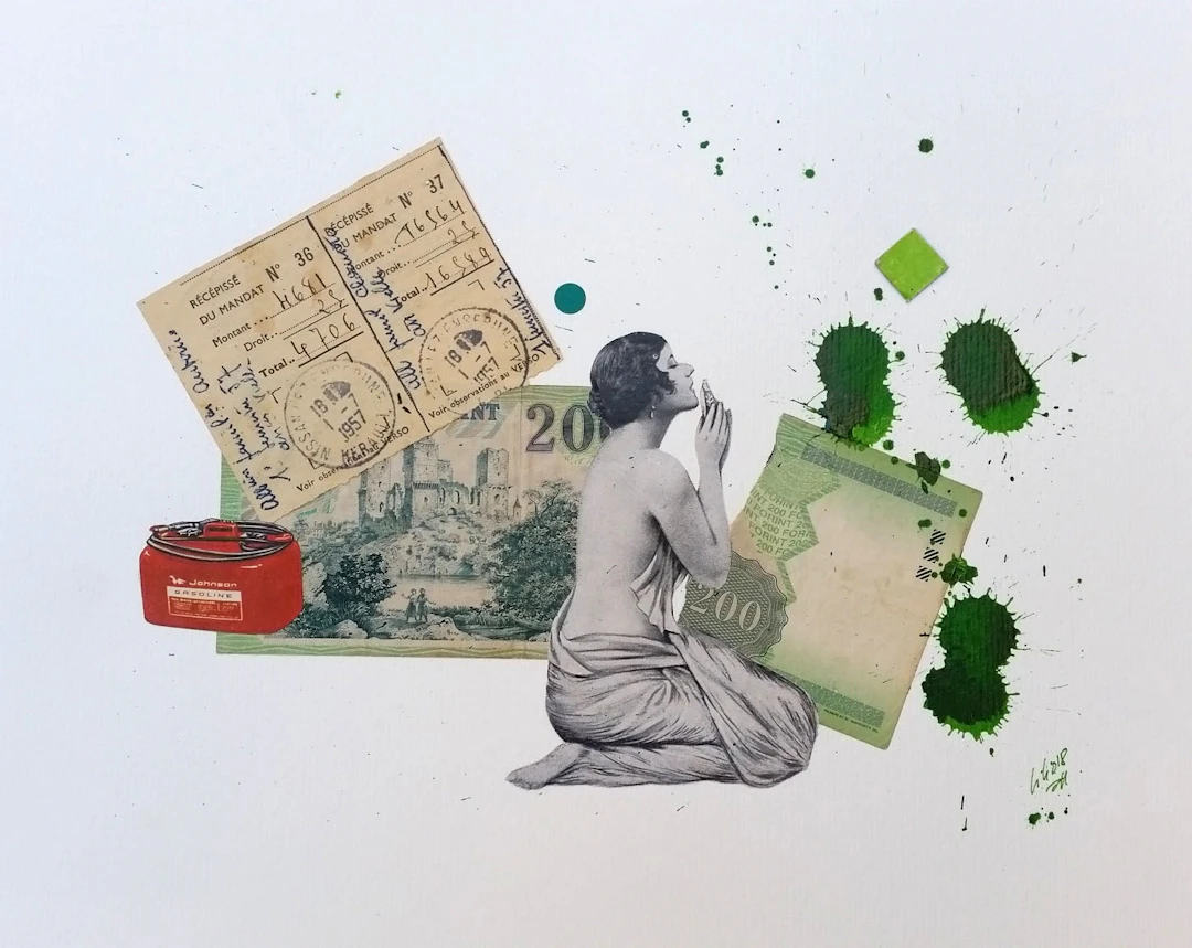 Christophe Stouvenel - No Sense Lady - 2018, Collage signé
