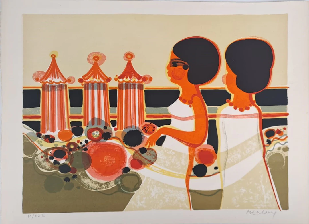 Frédéric Menguy - La Plage, les Angéliques, 1975 - Lithographie originale