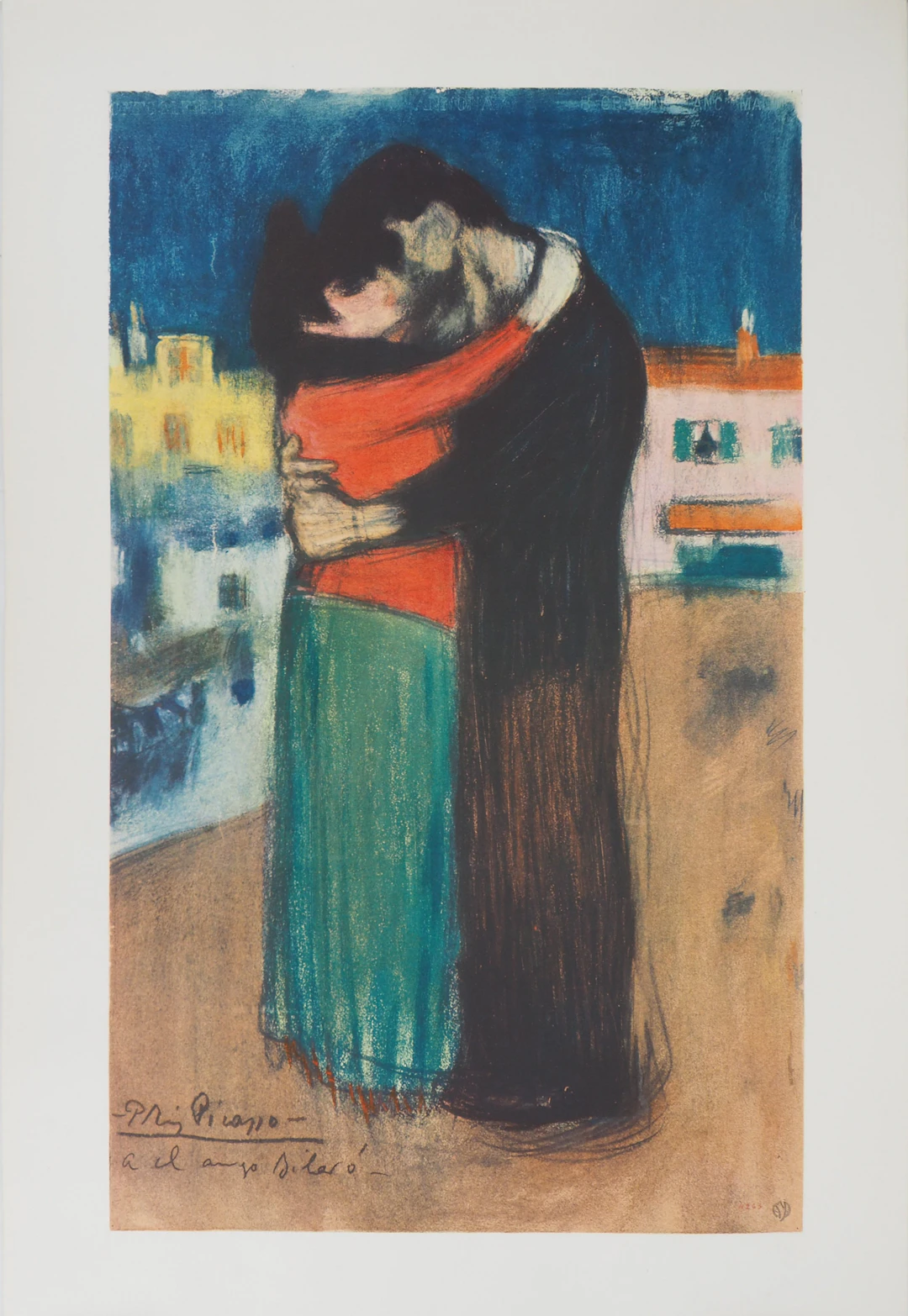 Pablo Picasso : Hommage à Toulouse-Lautrec, Couple amoureux - Lithographie