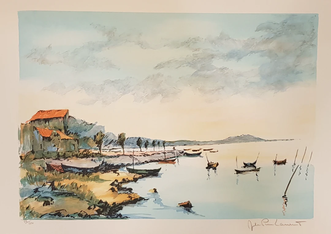 Jean Pierre LAURENT - Les Bateaux, circa 1980 - Lithographie originale signée