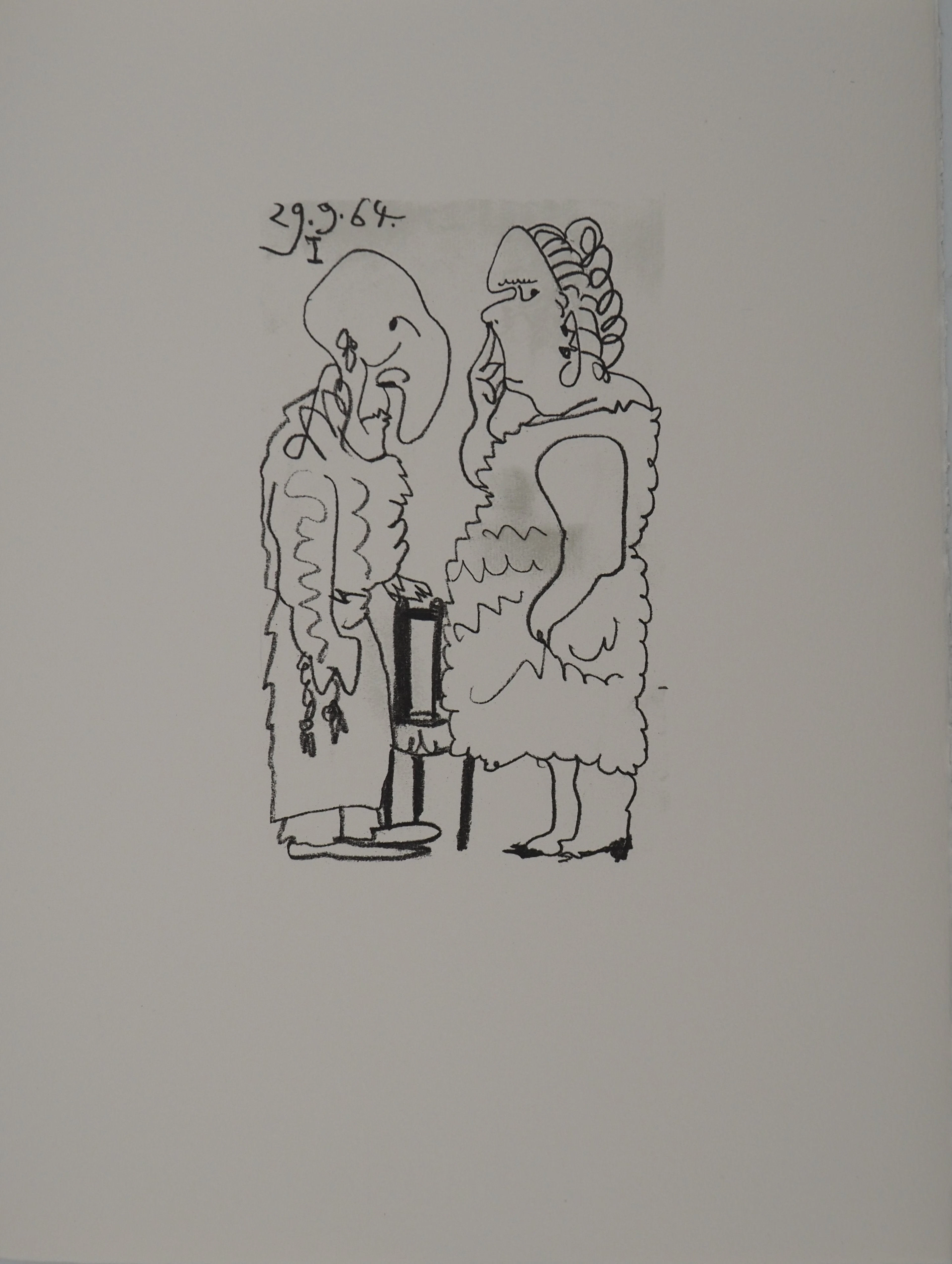 Pablo PICASSO : Le Goût du Bonheur, Couple grotesque, Lithographie
