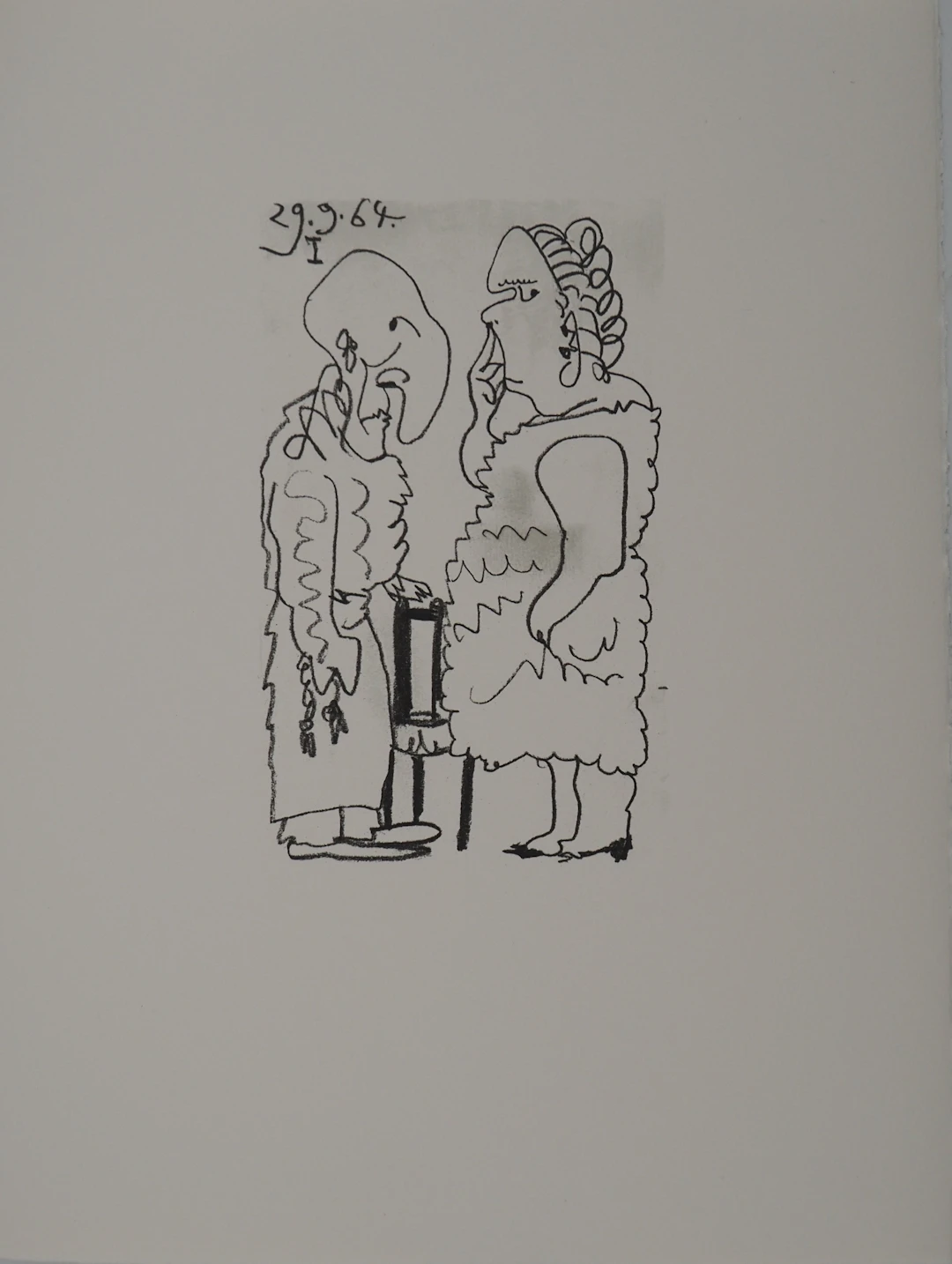 Pablo PICASSO : Le Goût du Bonheur, Couple grotesque, Lithographie