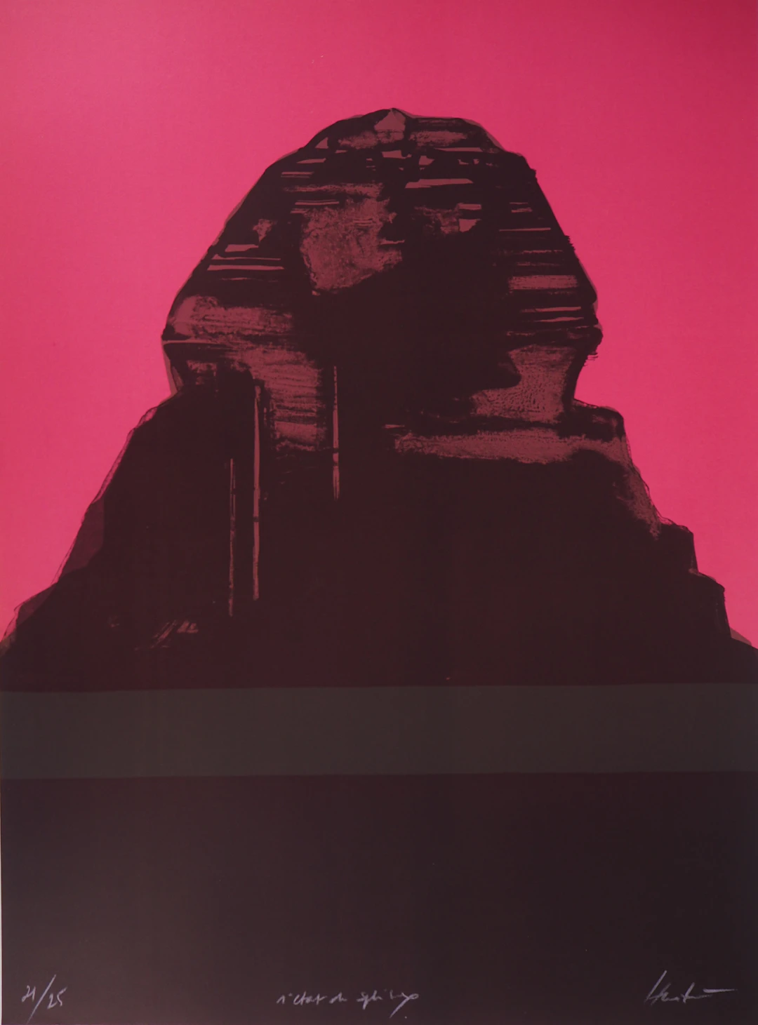 Claude HASTAIRE : Egypte, le Sphinx rose - Lithographie originale