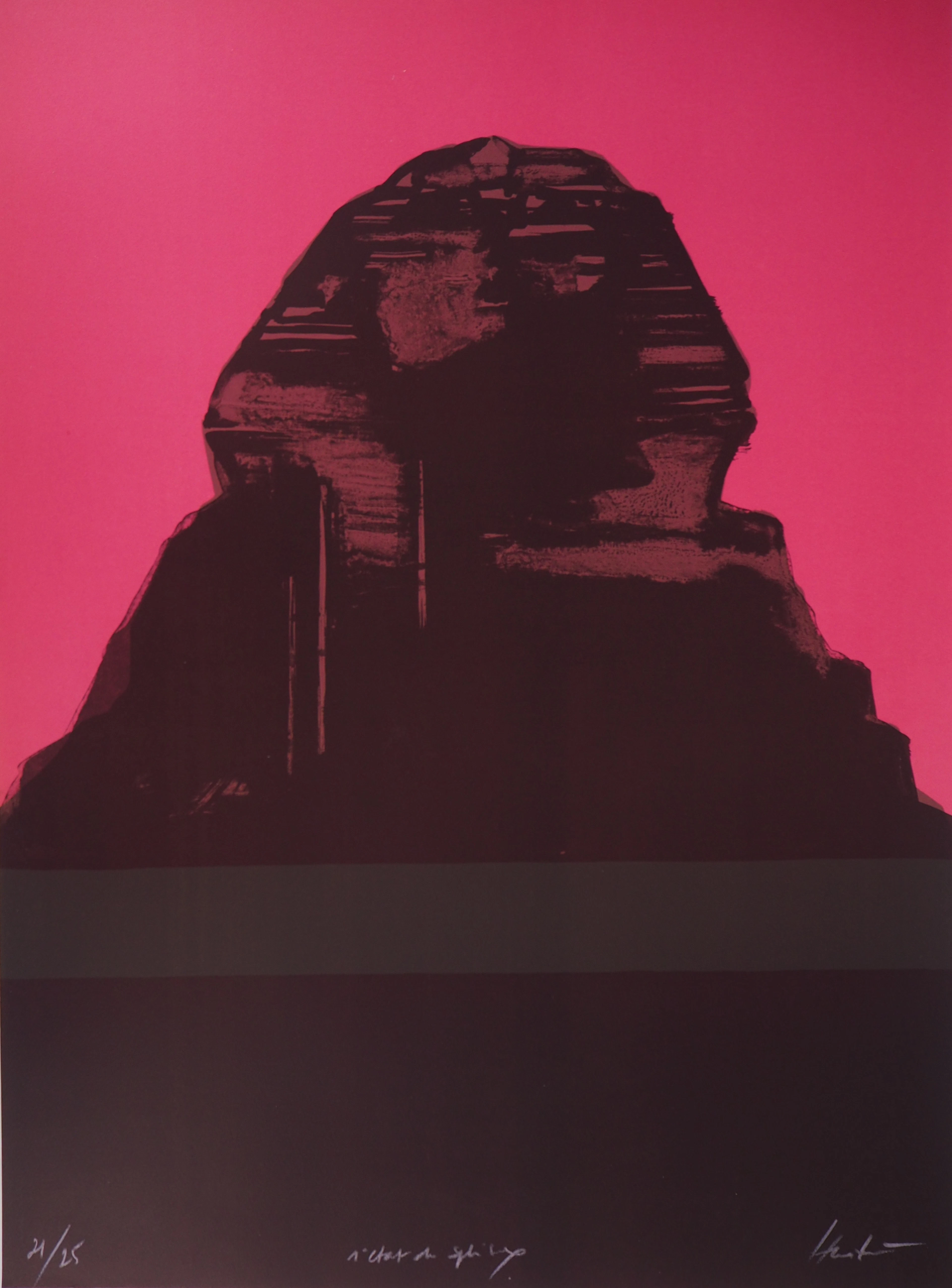 Claude HASTAIRE : Egypte, le Sphinx rose - Lithographie originale