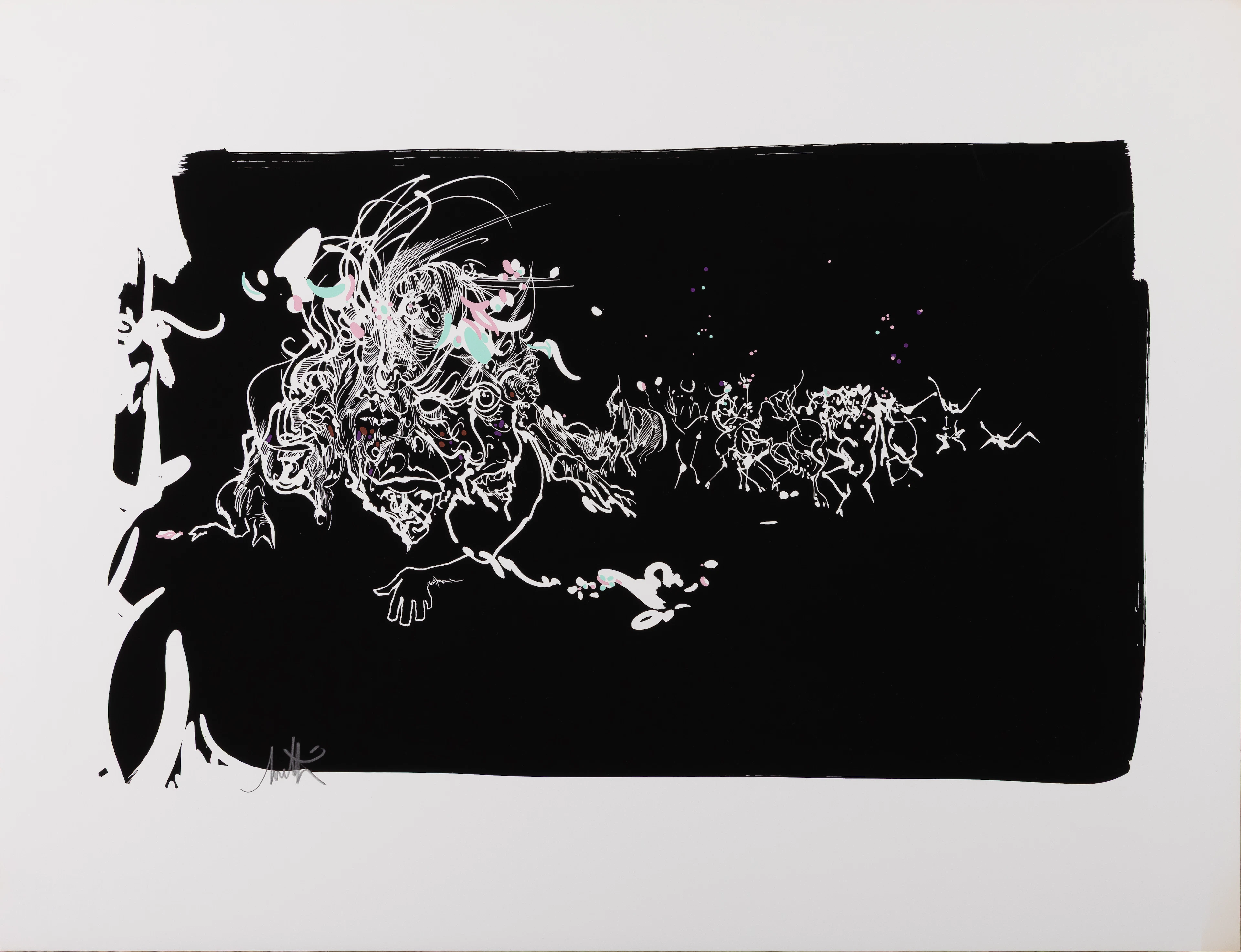 Raymond MORETTI : Les illuminations de Rimbaud en noir - Sérigraphie