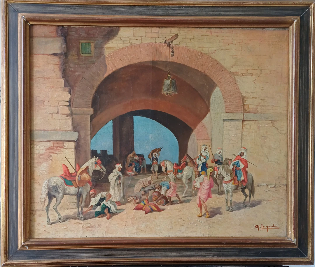 Charles LECHESNE - Scène orientaliste - Huile sur toile
