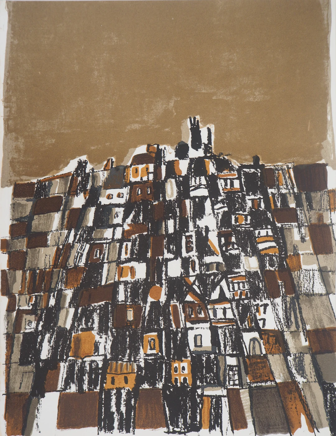 Maria Helena VIEIRA DA SILVA - Ville au Portugal - Lithographie originale