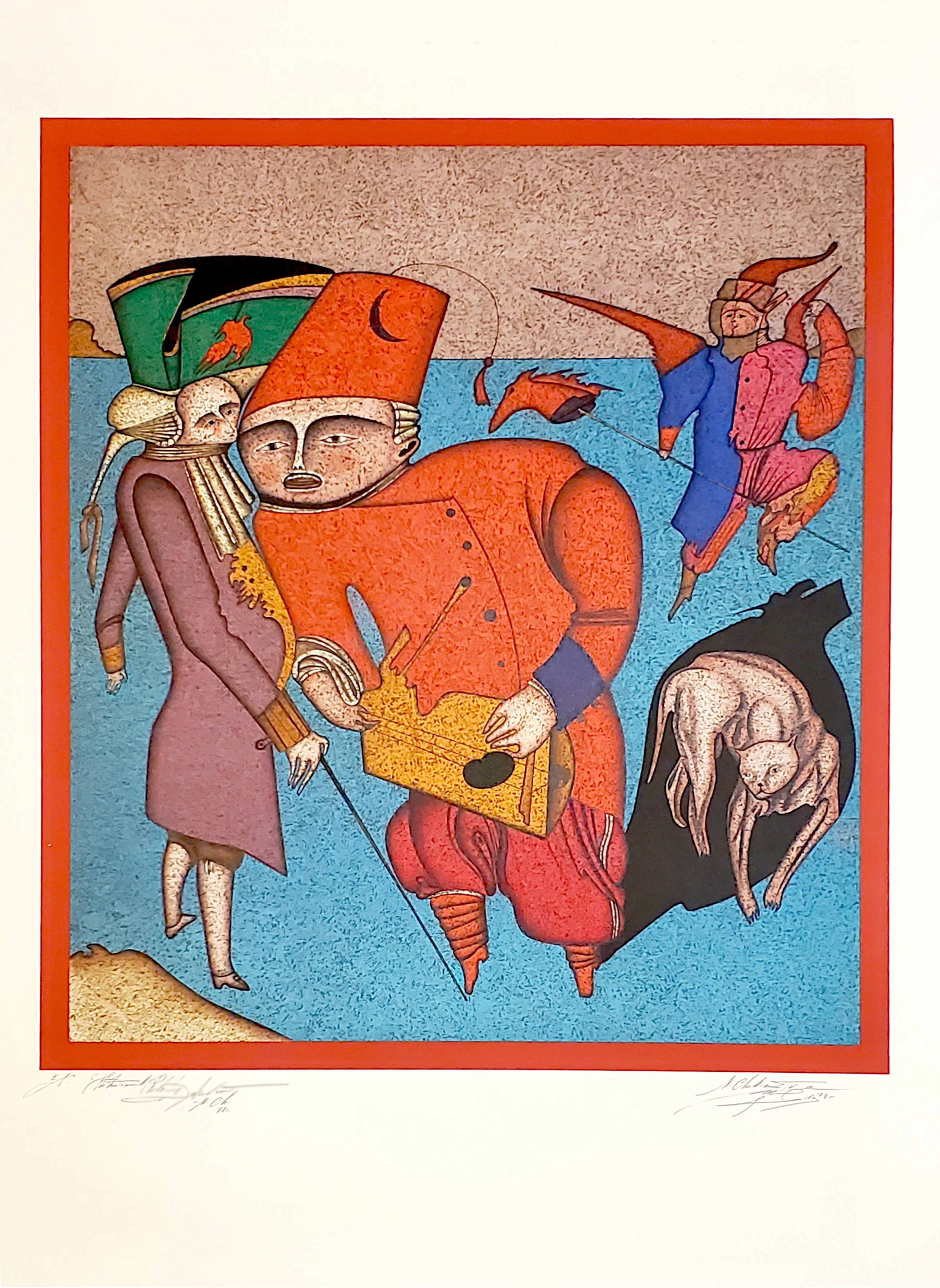 Mikhail Chemiakin, lithographie originale dédicacée, 1978