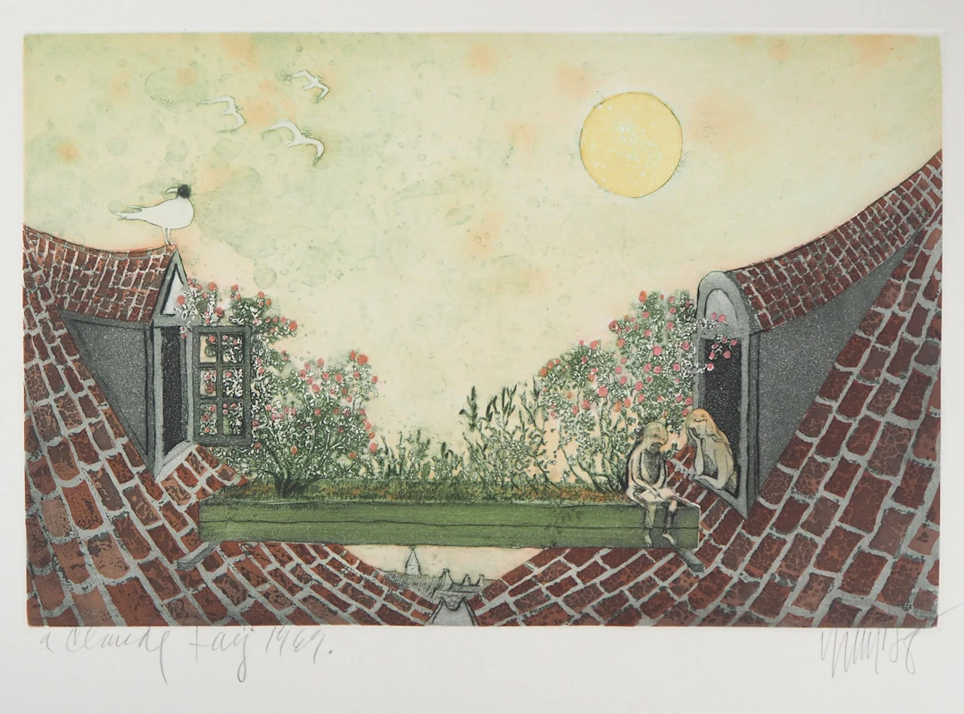 Lars BO : La Lecture du jour, 1969 - Gravure originale signée au crayon