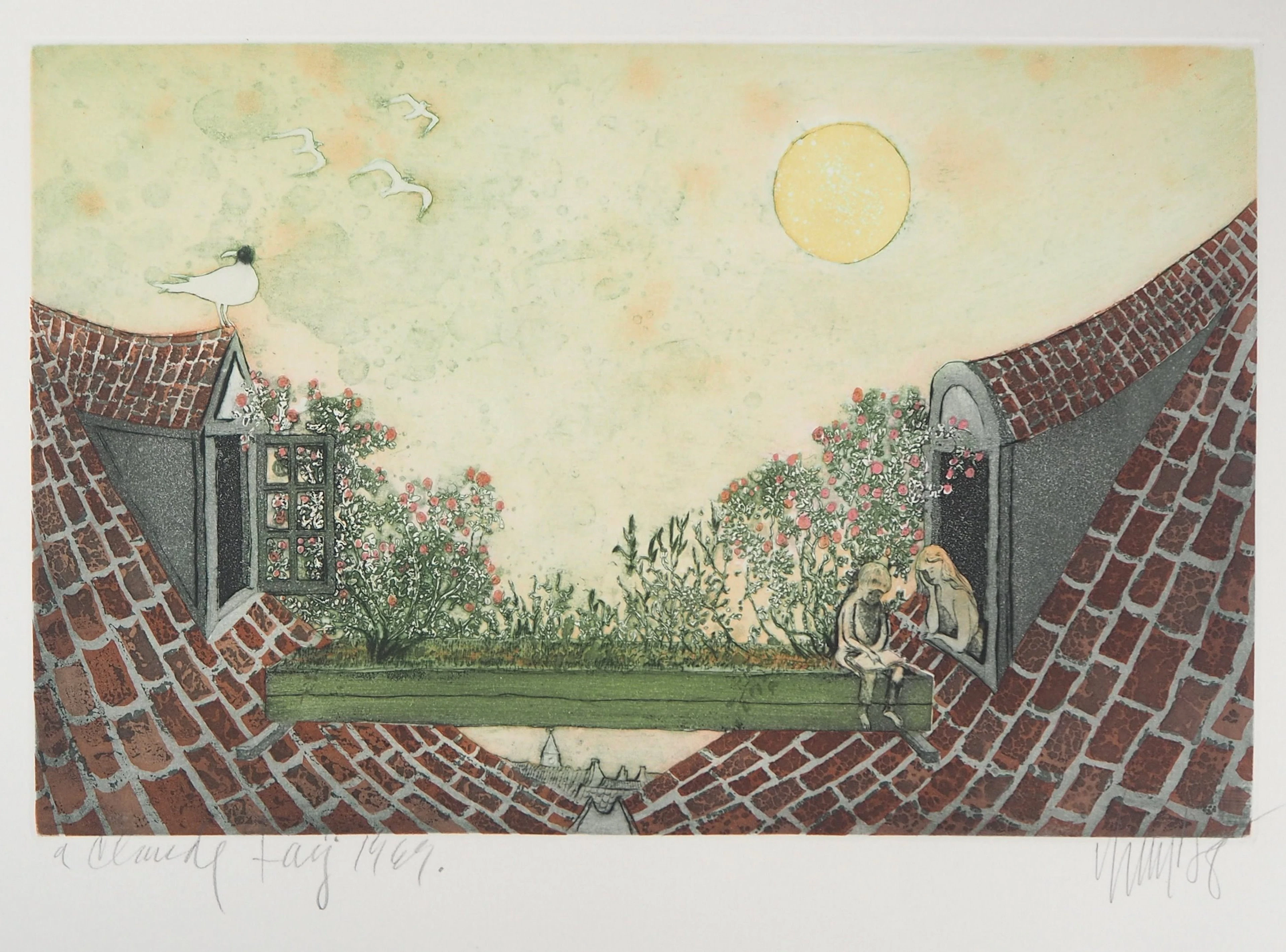 Lars BO : La Lecture du jour, 1969 - Gravure originale signée au crayon
